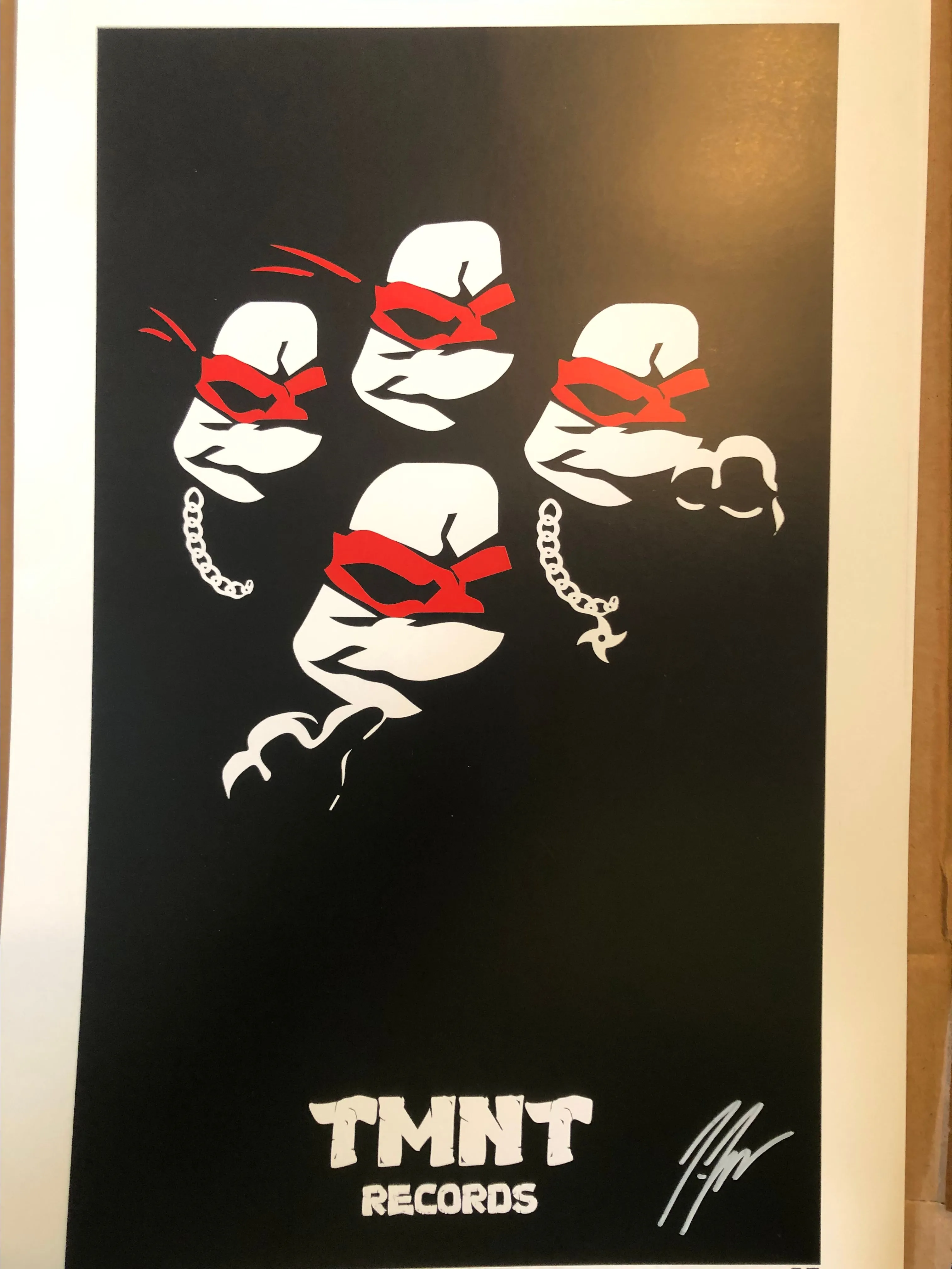 Product image for TMNT Records 11 x 17 comic print signed by Joe Doyle