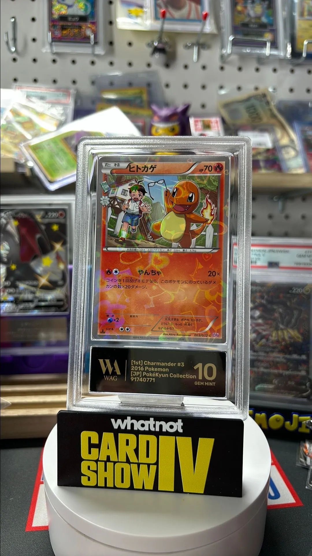 Product image for WAG 10 Gem Mint Pokemon Charmander 1st edition Japanese PokeKyun collection (a-97