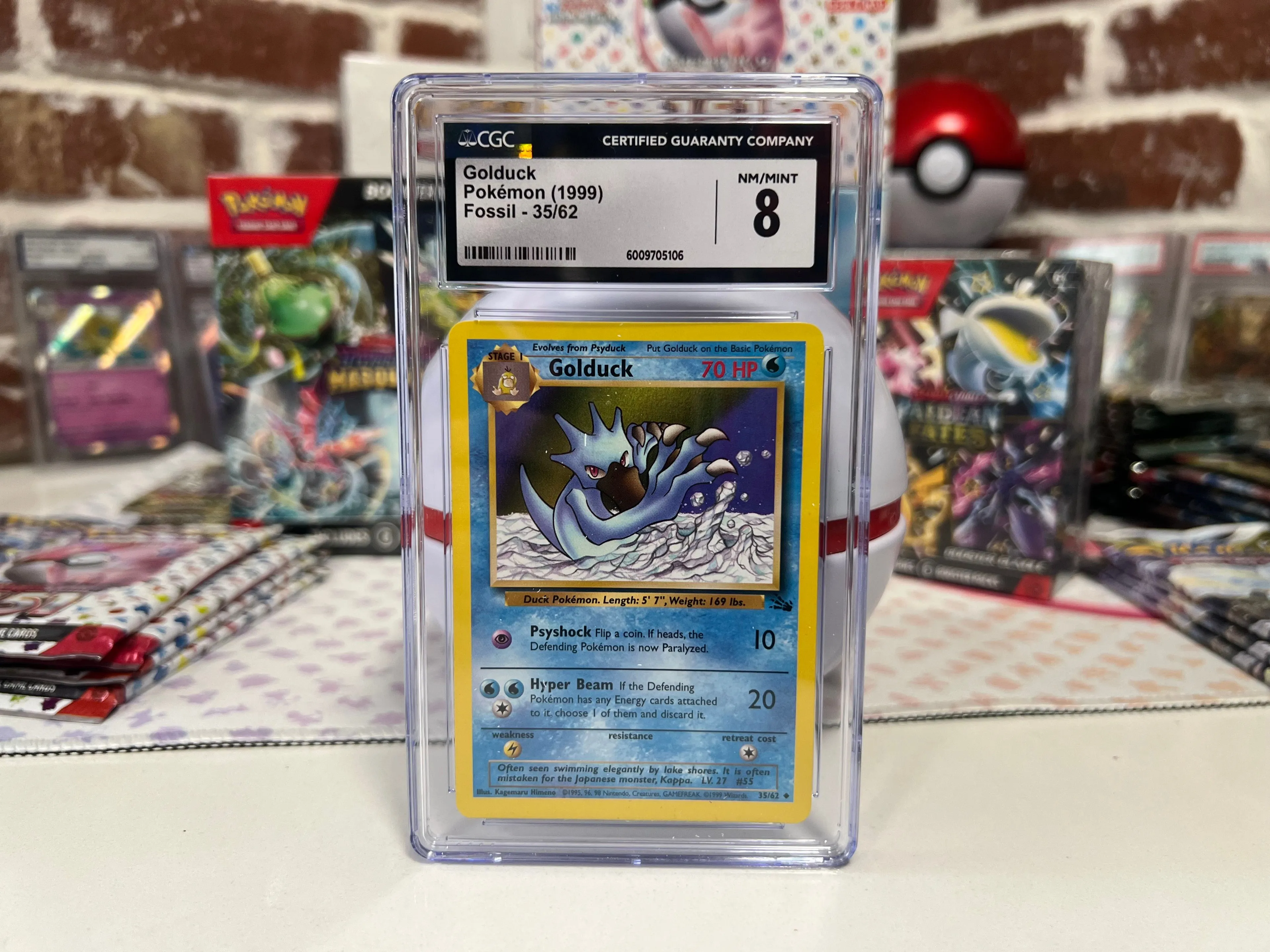 Product image for Pokémon 1999 Fossil Golduck NM/M 8 TCG Vintage Pokemon