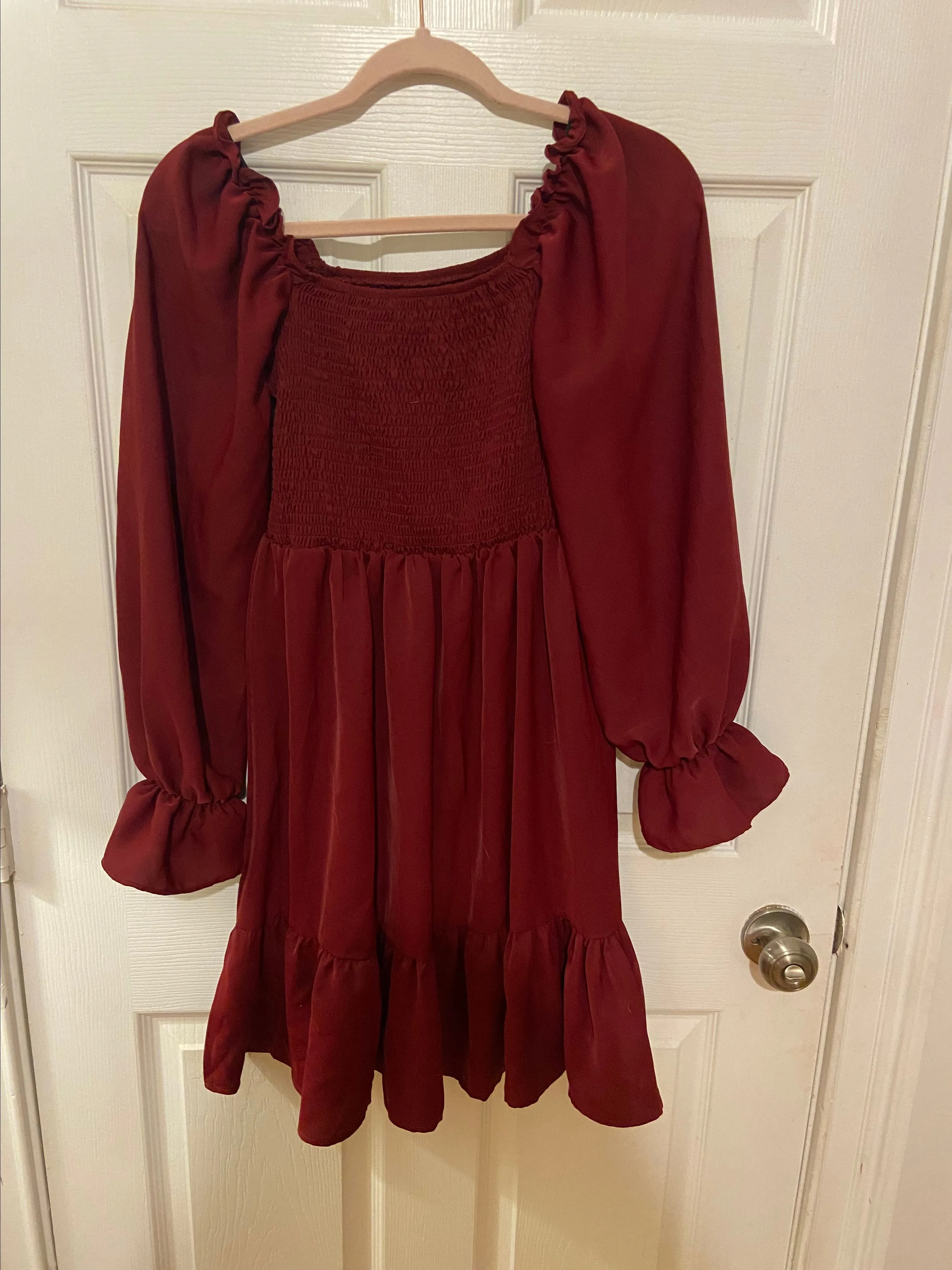 Product image for Maroon Peasant Dress