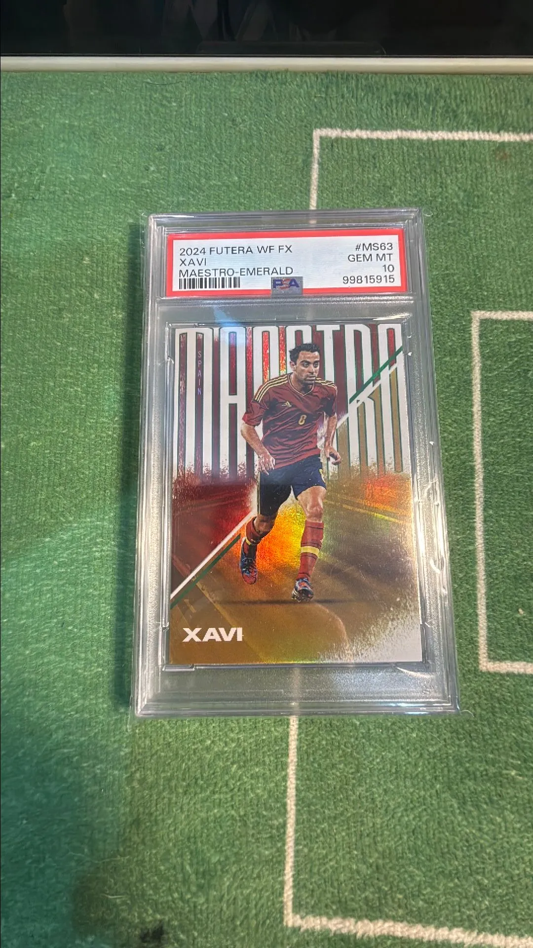 Product image for 2024 World Football Fx /4 Maestro Special Fx Xavi Maestro-Emerald PSA GEM MT 10