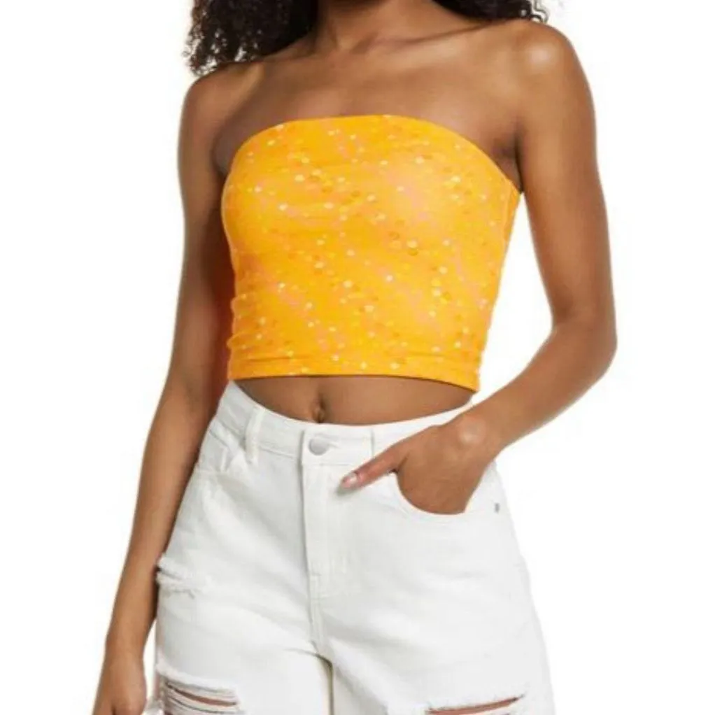 Product image for BP. Orange Floral Tube Top Large NWT
