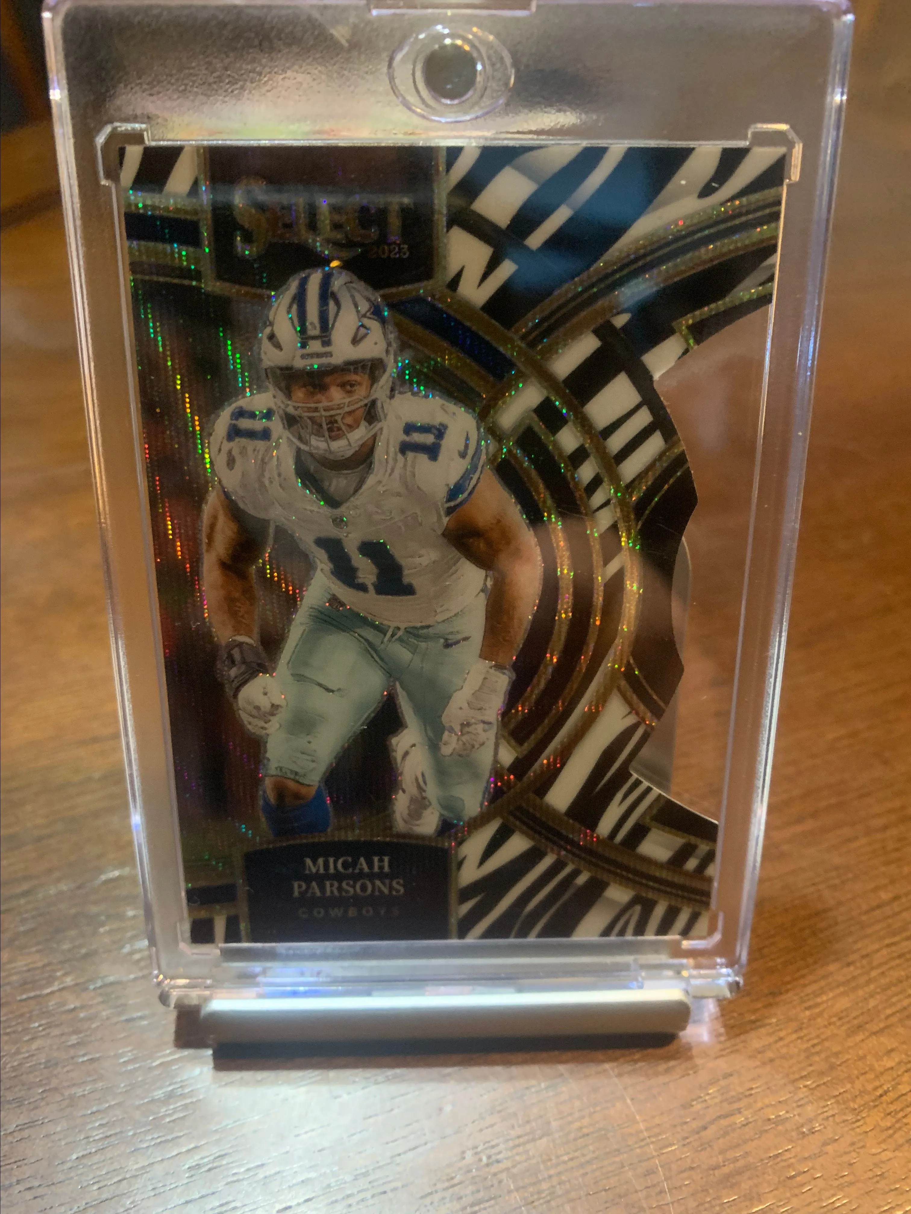 Product image for 2023 Select Football Micah Parsons Premier Level Zebra Die Cut
