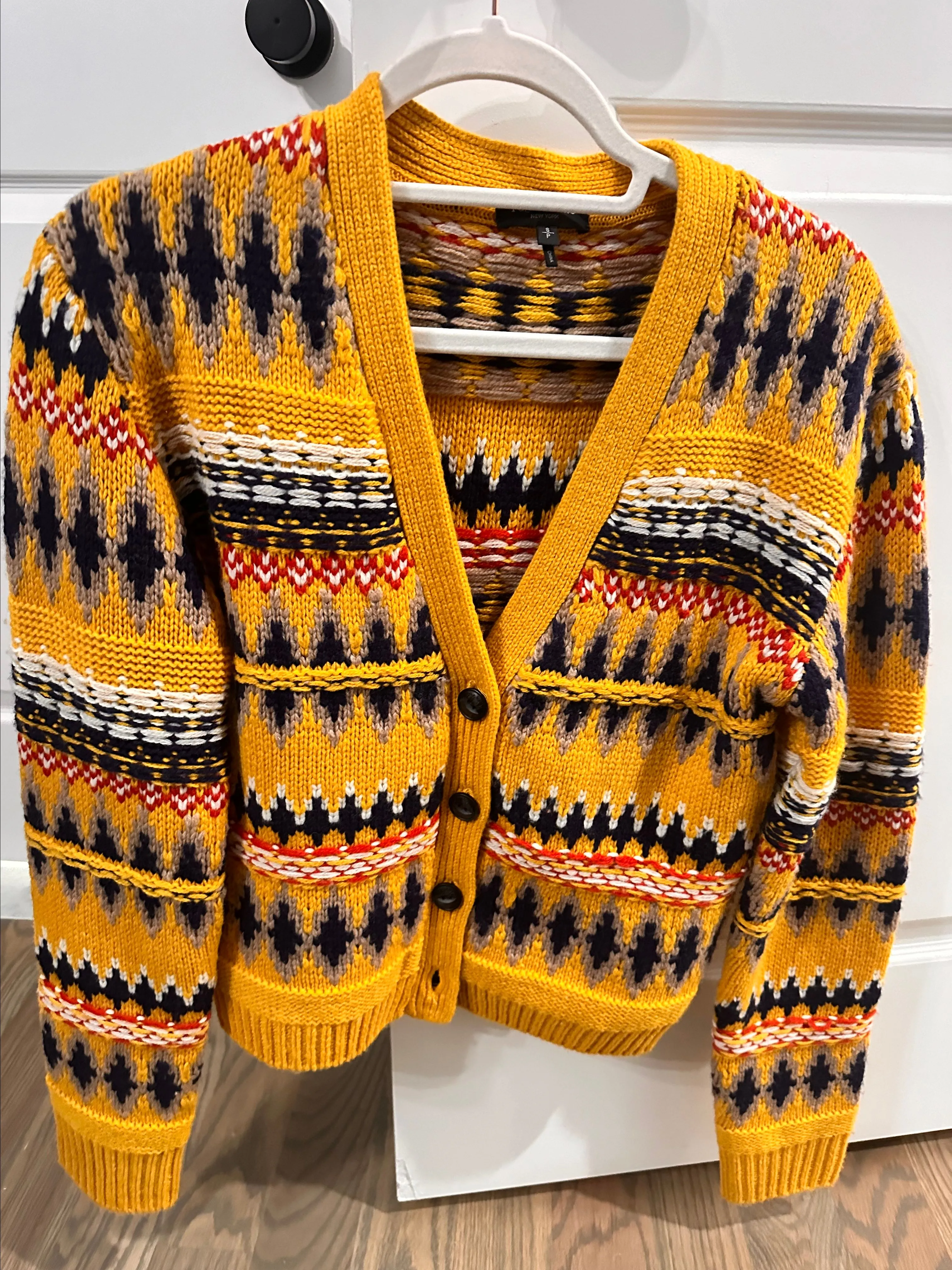 Product image for RAG and BONE Fair Isle Nordic Wool Cardigan S