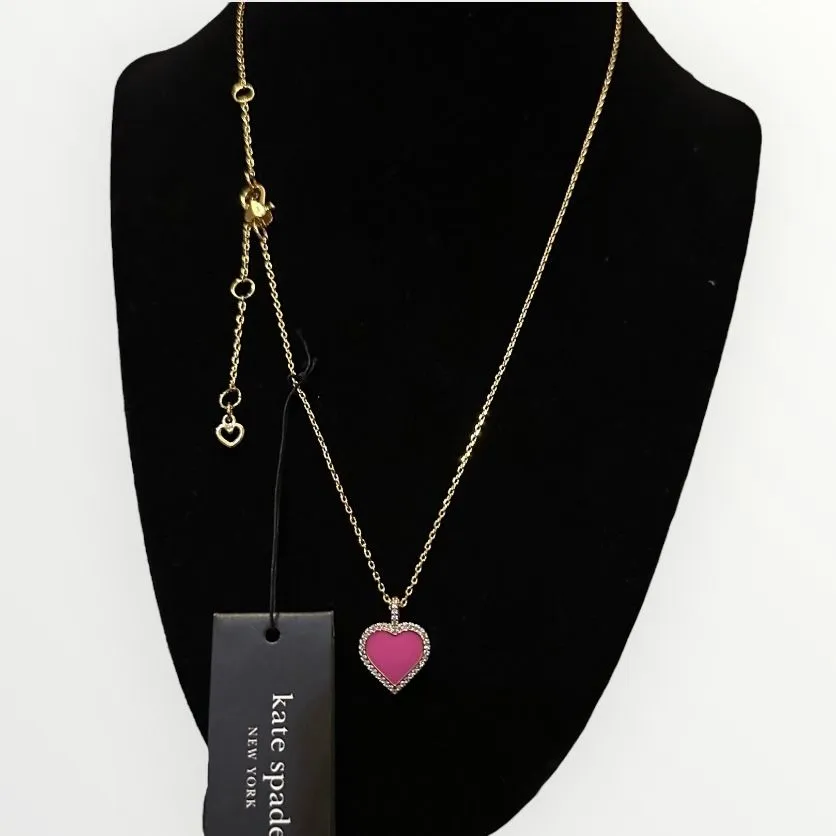 Product image for New Kate Spade Take the Heart Gold Pendant Necklace