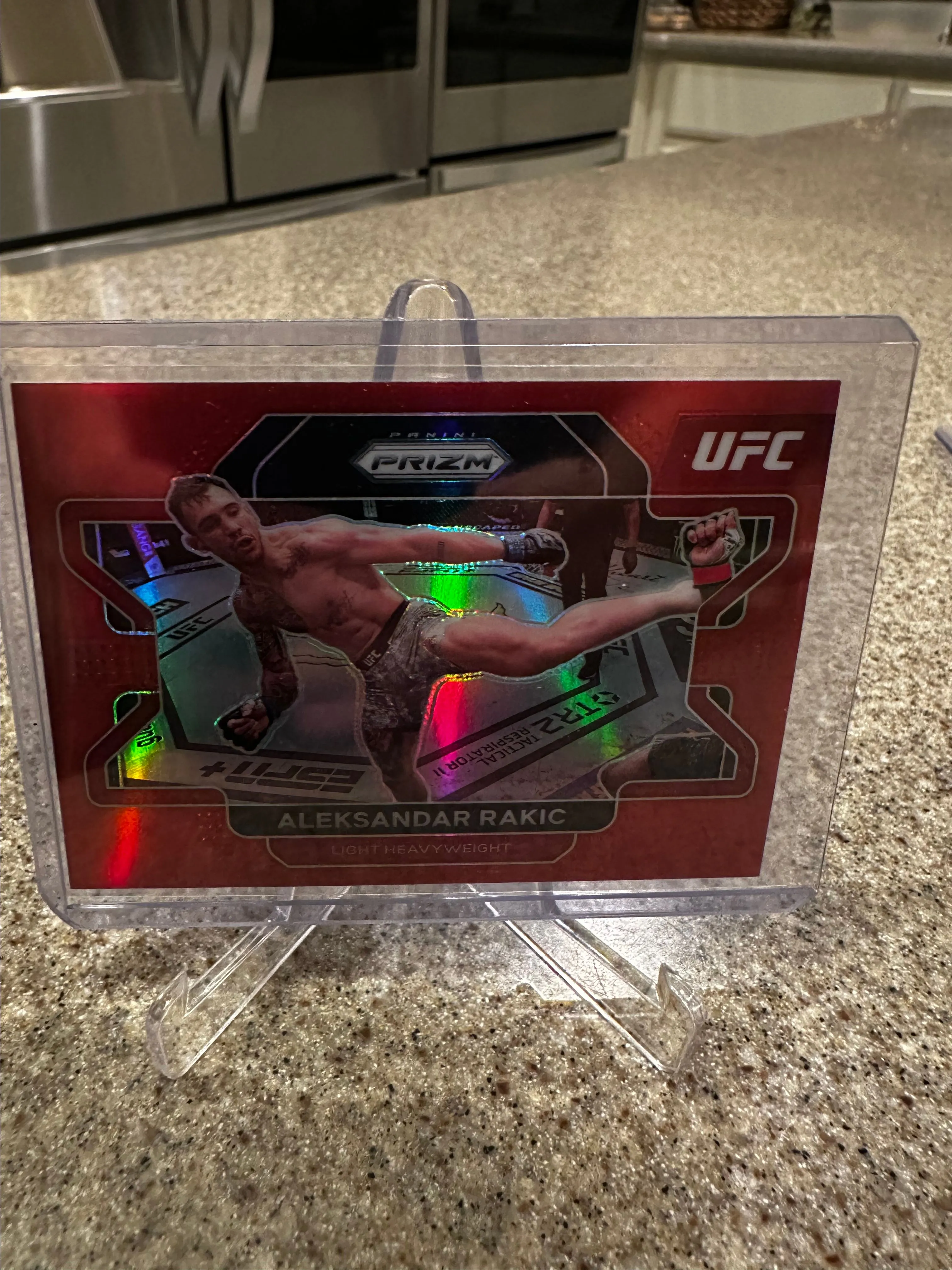 Product image for 2022 panini Prizm ufc aleksandar rakic red Prizm /299