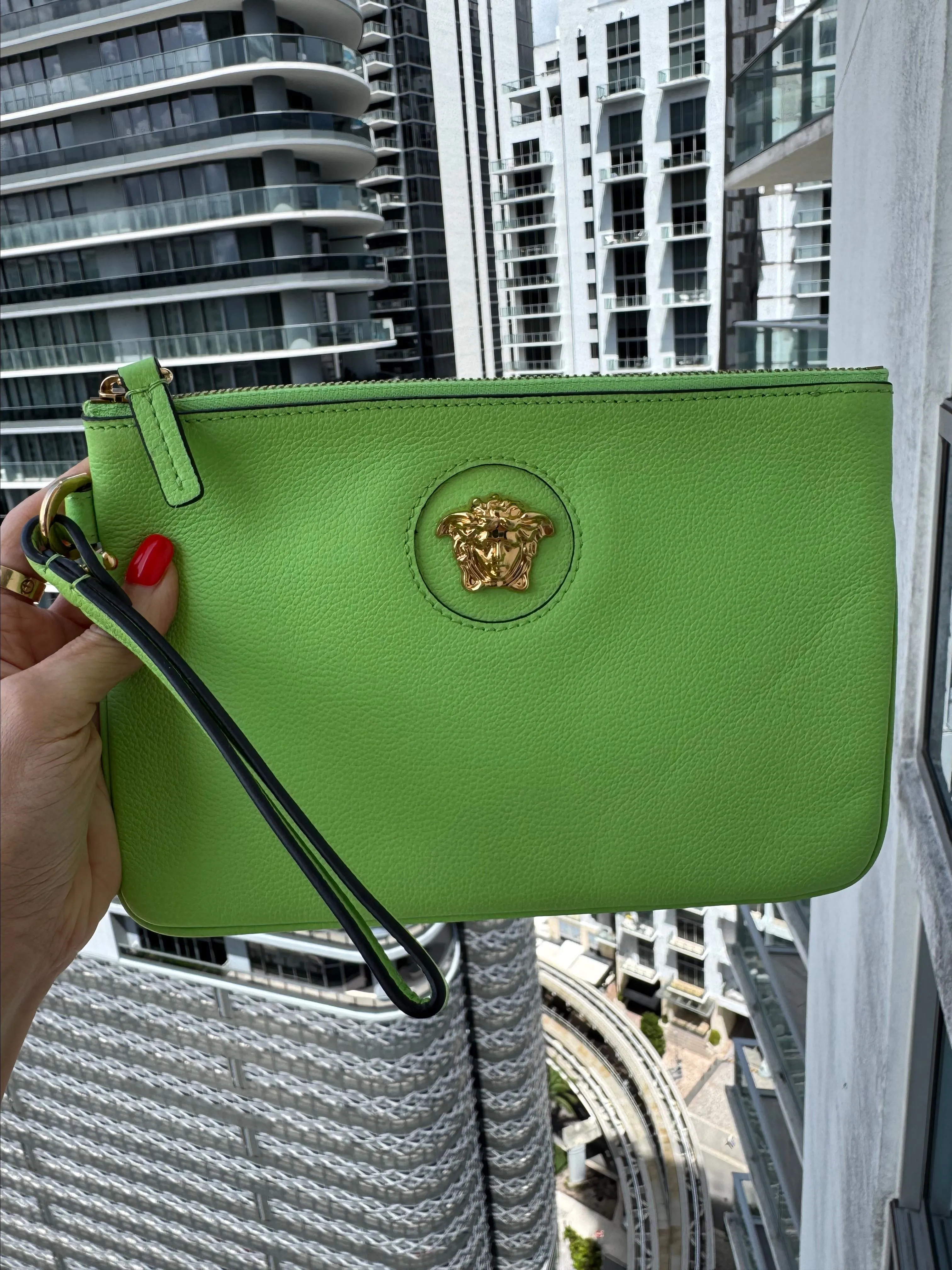 Product image for 36. Versace Medusa Leather Clutch