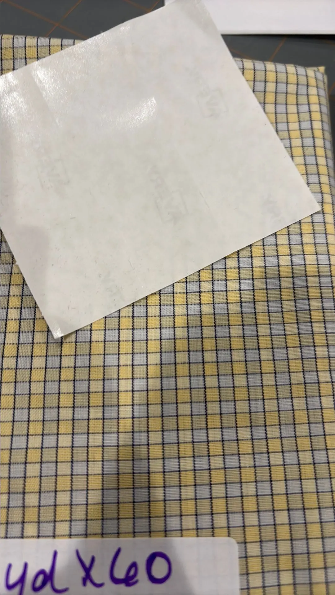 Product image for 2pieces of 5/8 yd yellow, white and gray fabric