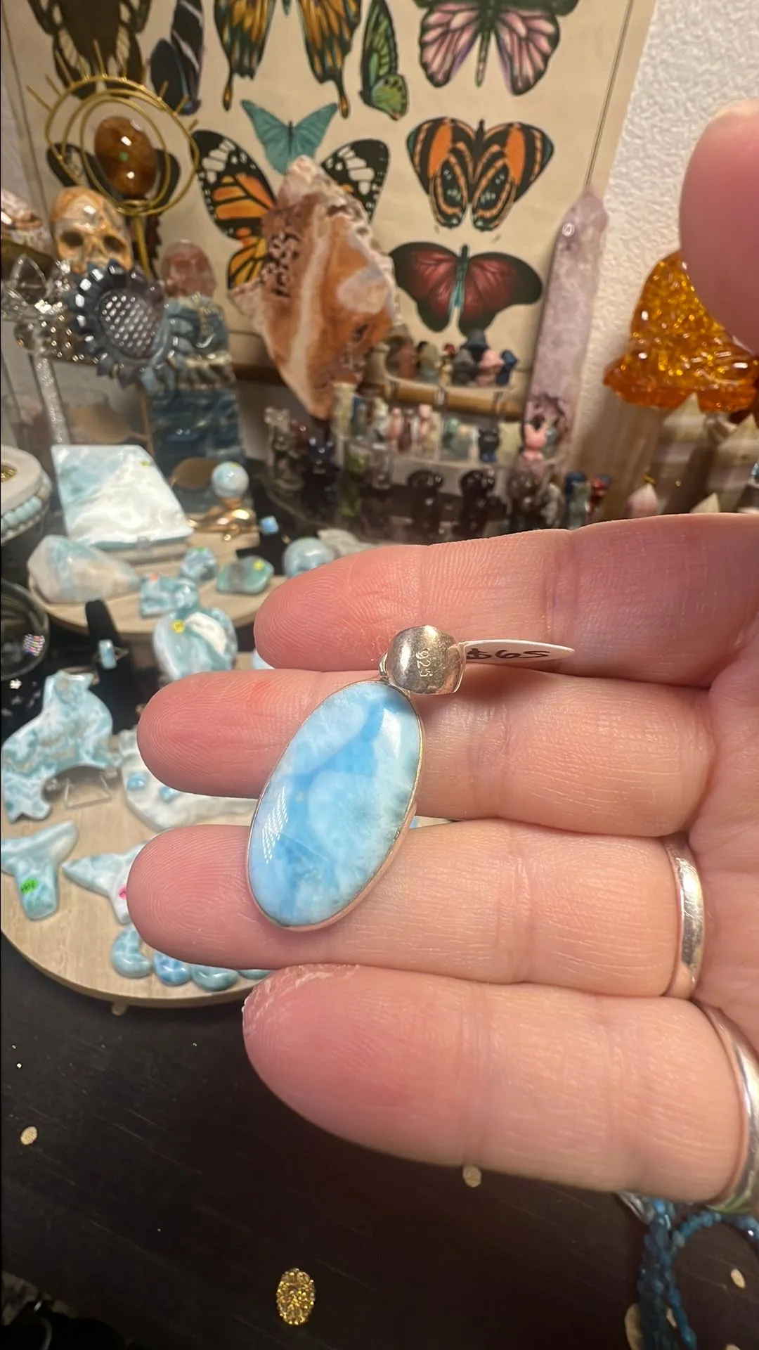Product image for * Lightning Deal * Larimar Pendant on sterling silver