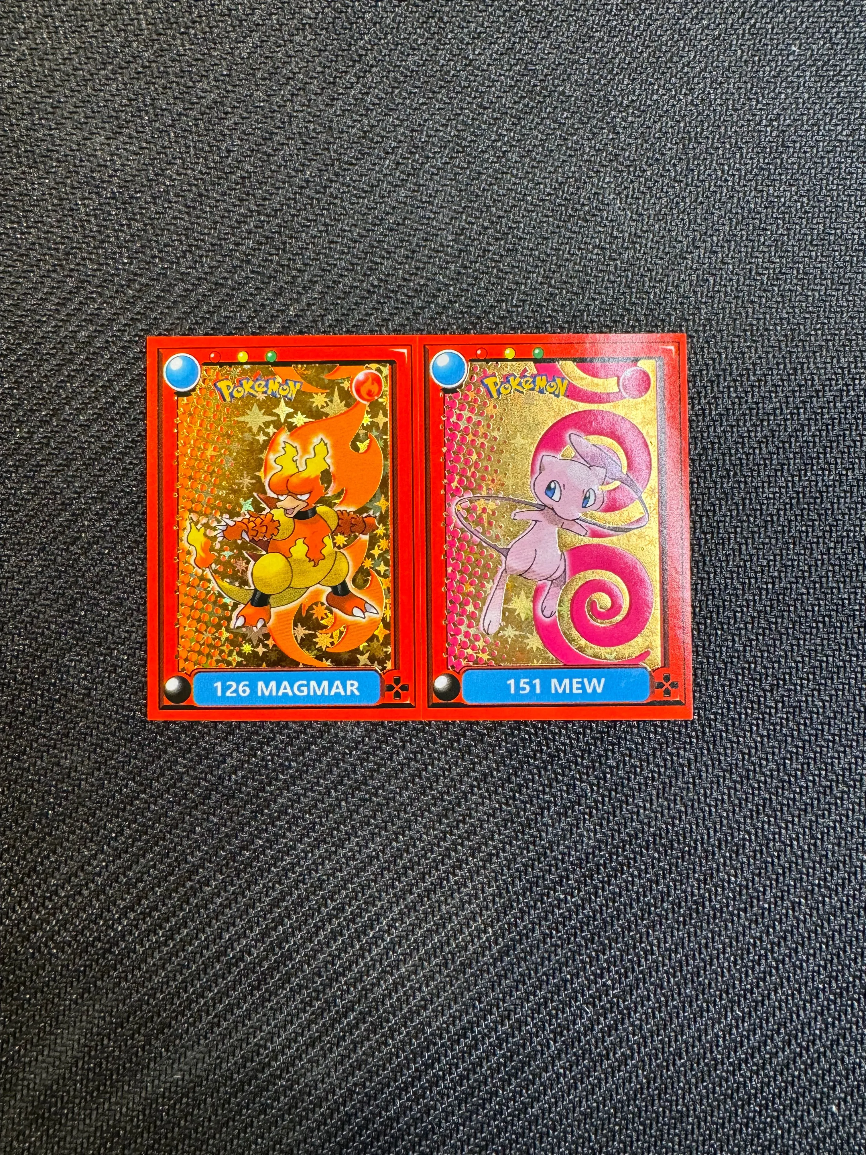Product image for T - Pokédex Gold Foil Mew & Magmar