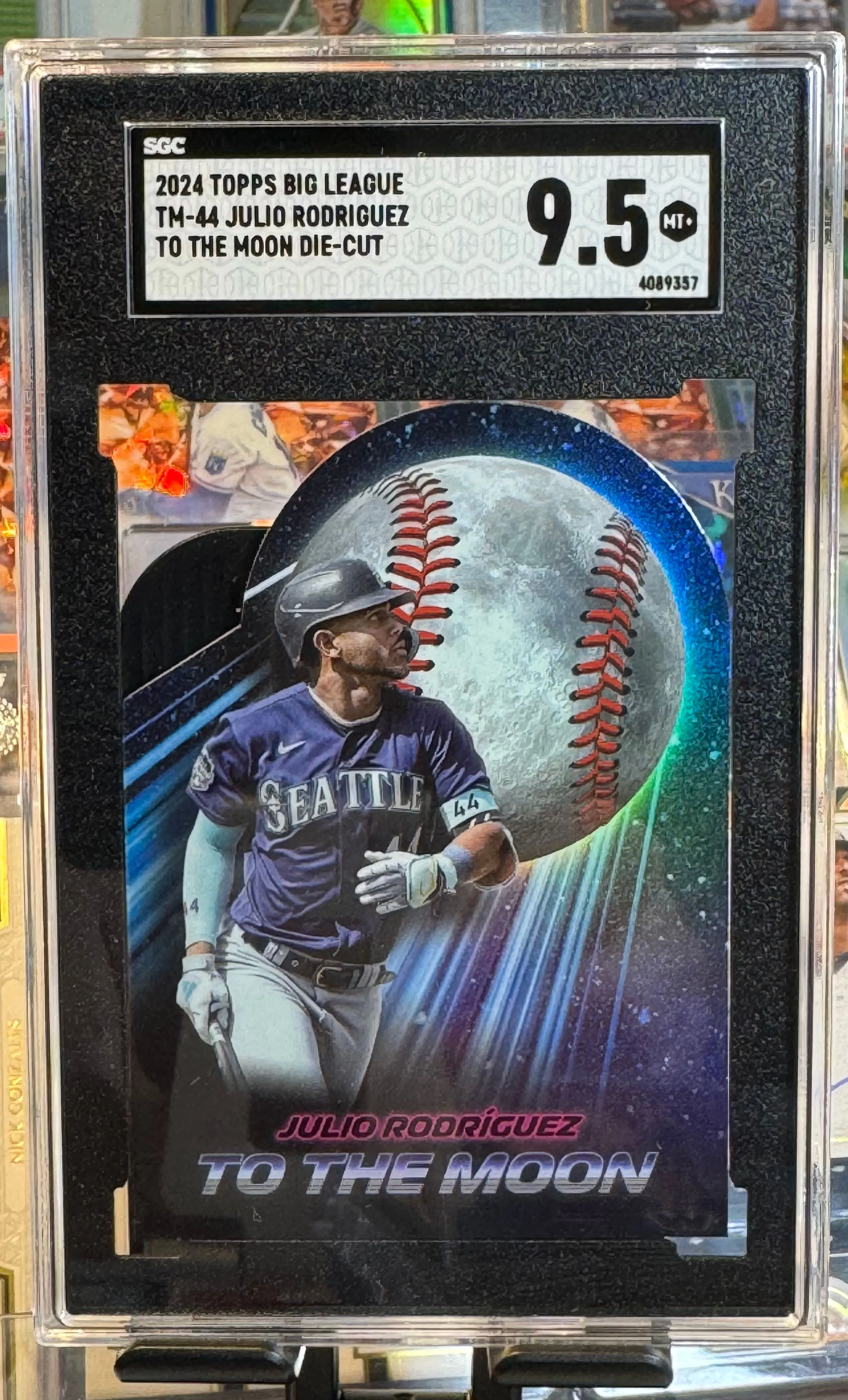 Product image for 2024 Topps Big League Julio Rodriguez SGC To The Moon Die-Cut 9.5