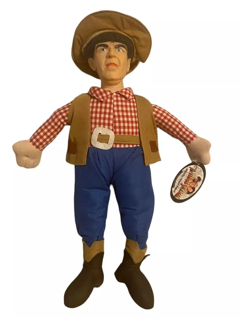 Product image for 3 stooges plush Moe cowboy outfit 15" new
