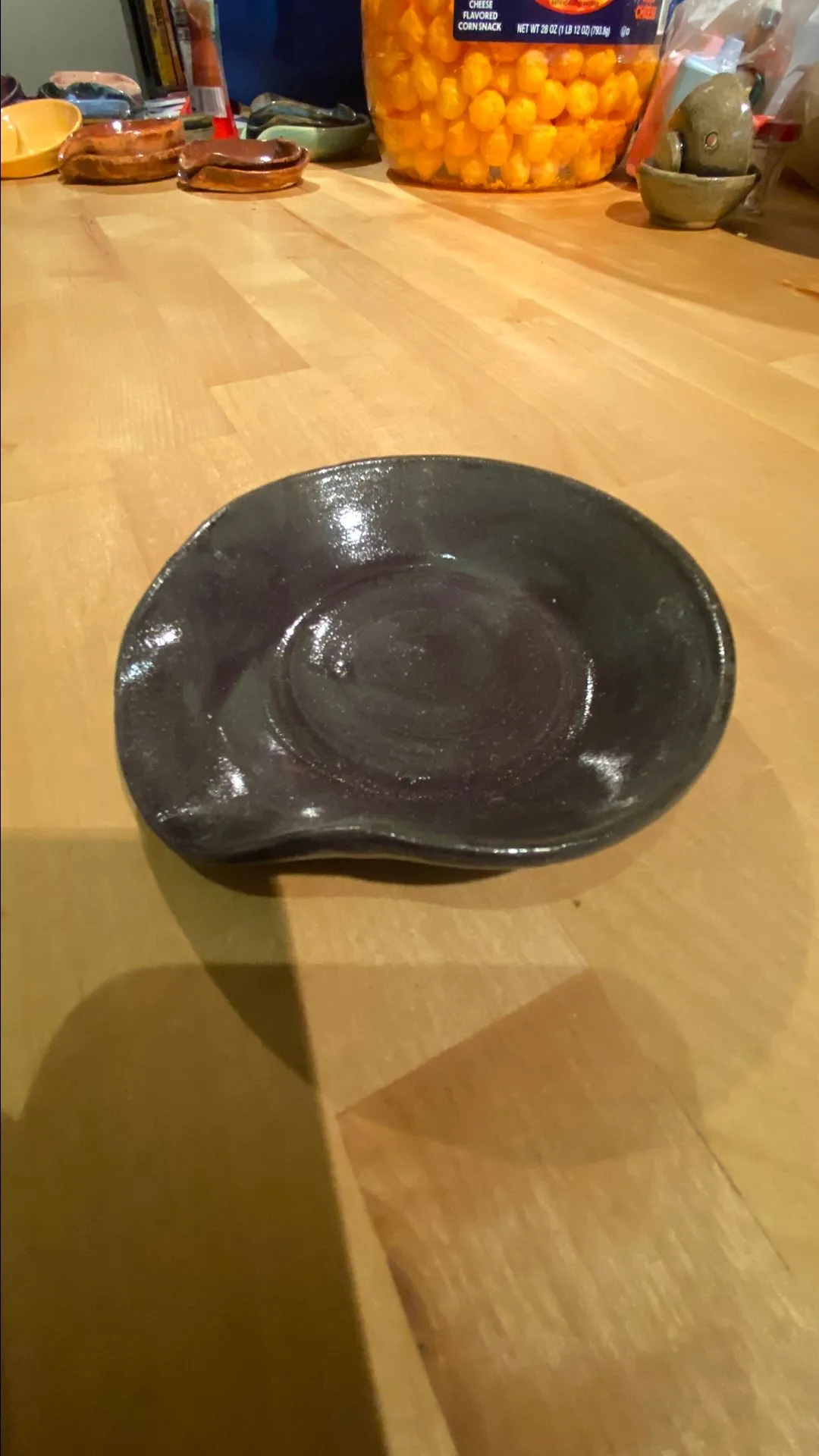 Product image for Round Ceramic Spoon Rest - Dark Rustic Blue