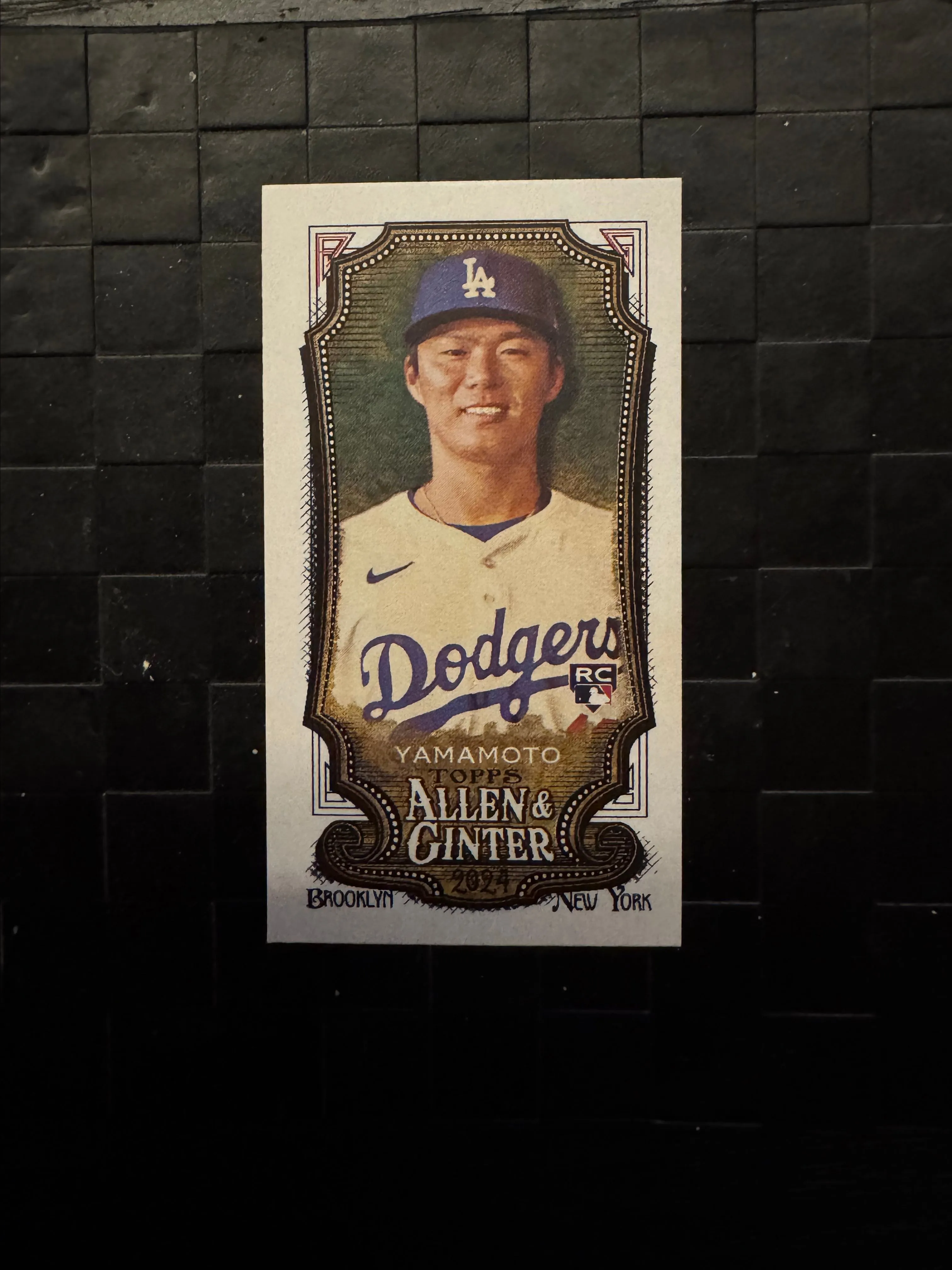 Product image for 2024 Topps Allen & Ginter Mini Yoshinobo Yamamoto RC #201 Los Angeles Dodgers