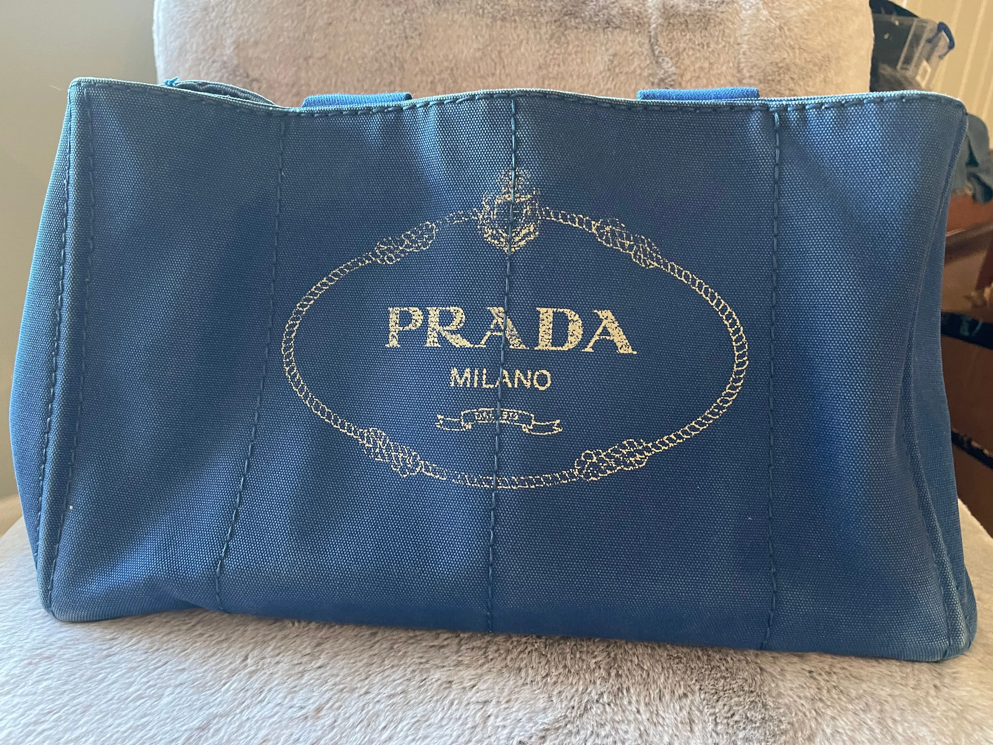 Product image for Blue Prada canapa tote bag