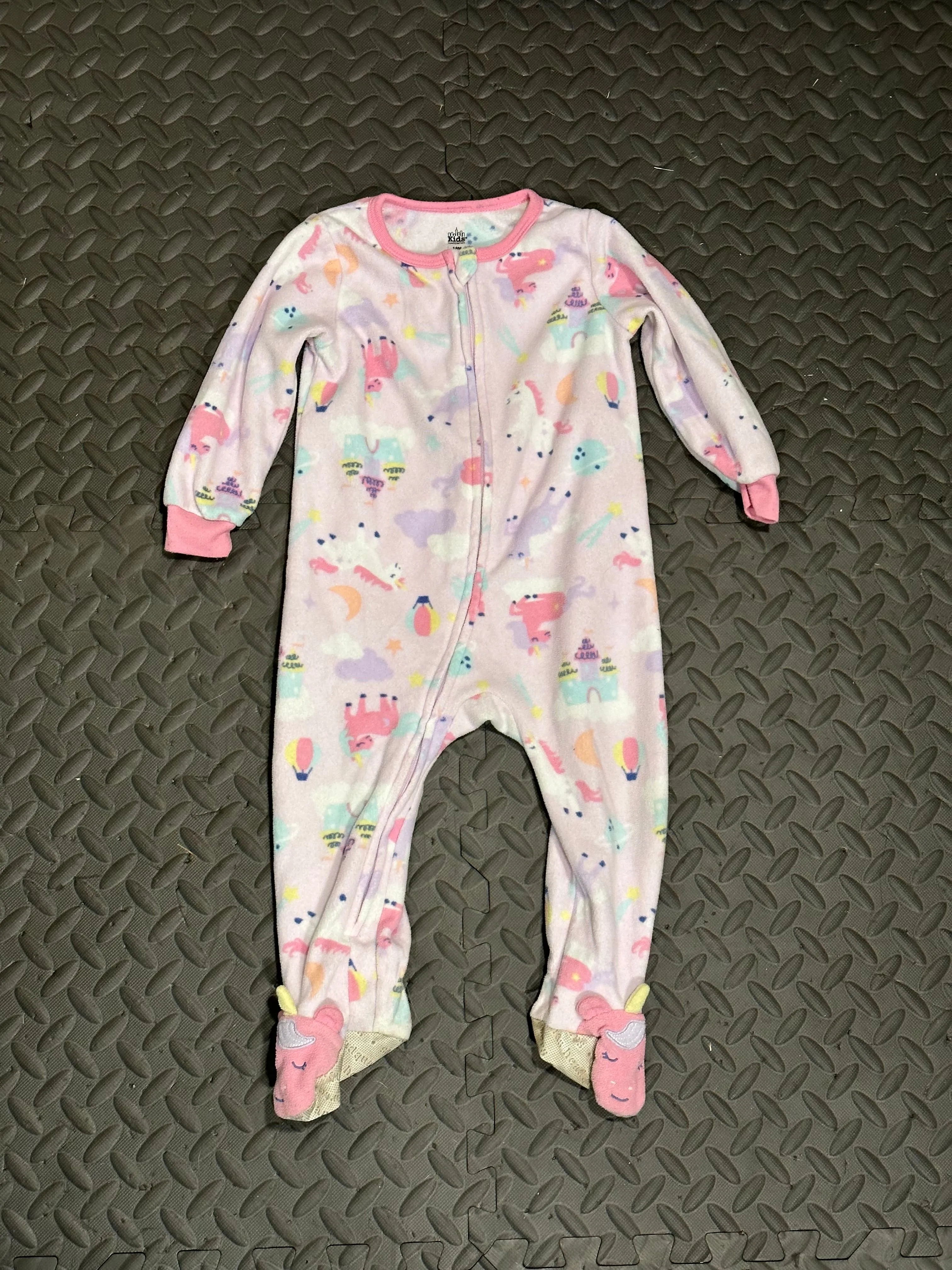 Product image for 18 Months Pink Unicorn Fleece Sleeper