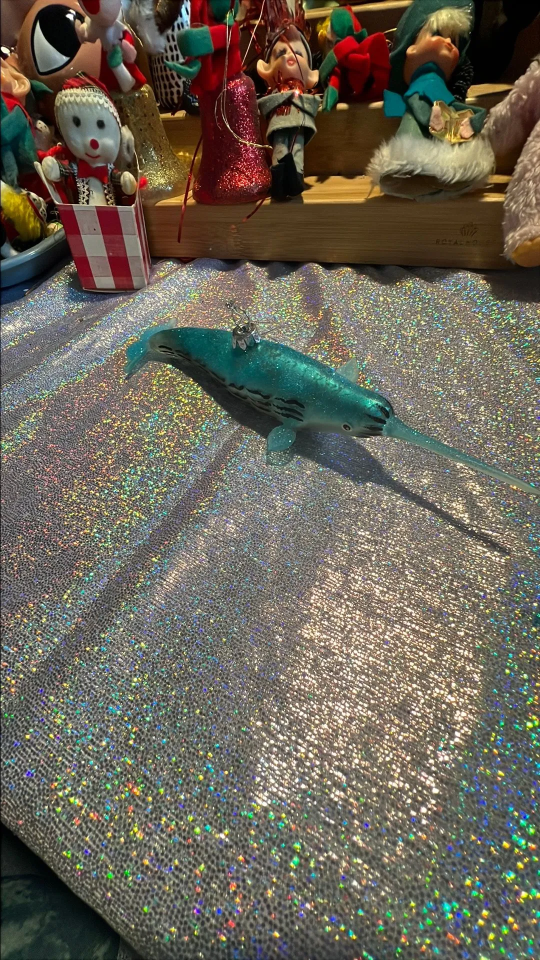 Product image for Bn012. Glass narwhal ornament clearance