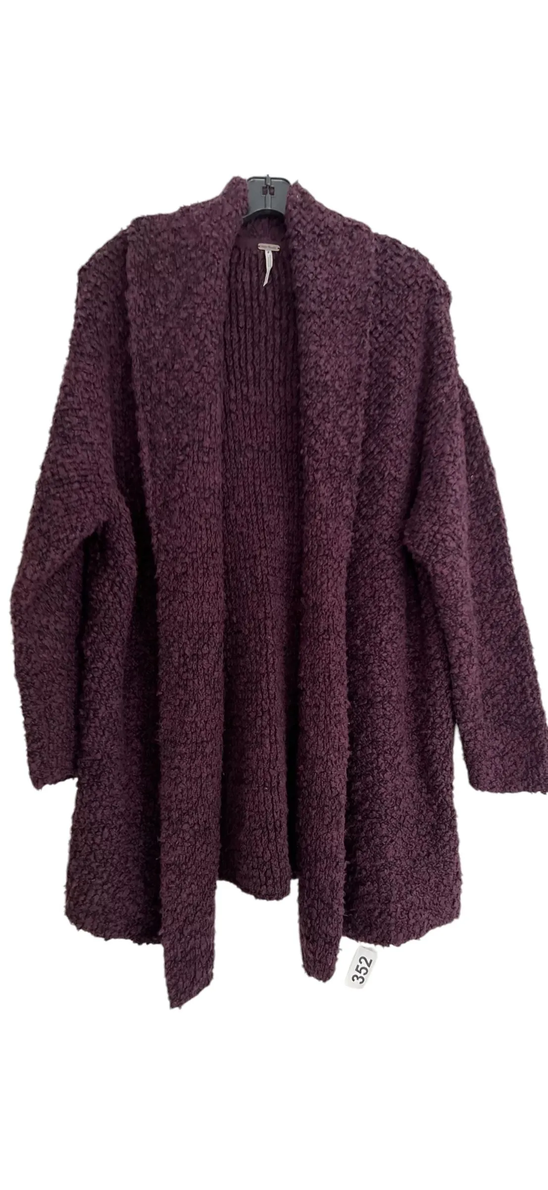 Product image for XS Free People Day Dreamer Boucle Cardigan Midi Sweater Dark Red Roll Neck