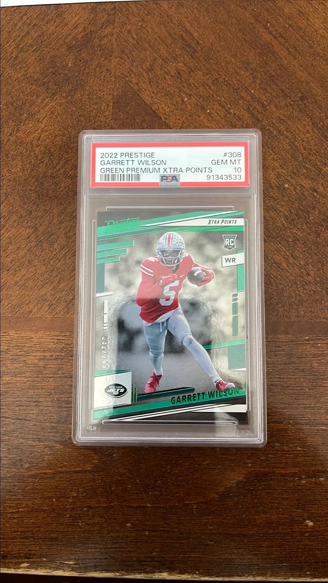 Product image for 2022 Prestige Garrett Wilson Green Xtra Points 32/249