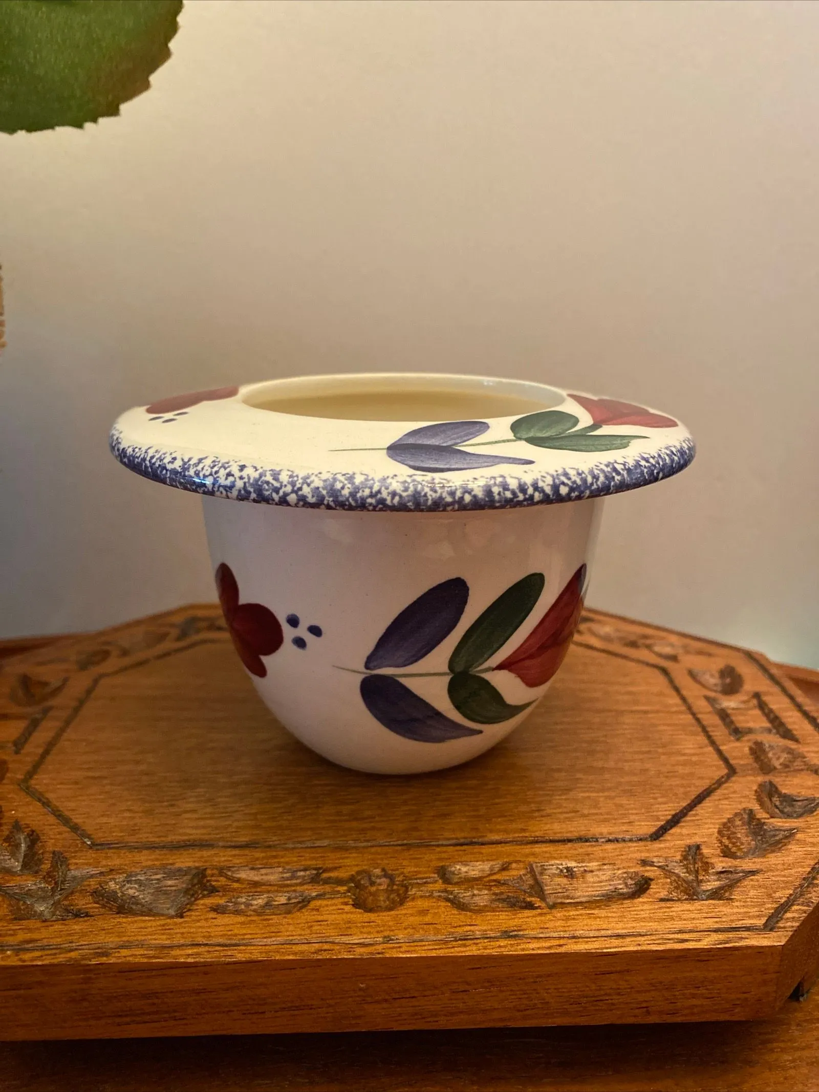 Product image for Planter with Blue green maroon floral design