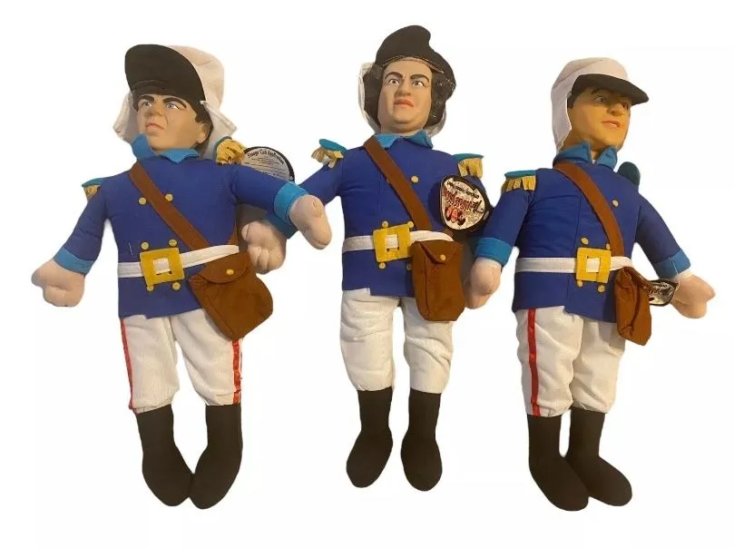 Product image for The Three Stooges Lot All 3 French Foreign Legion Outfits 16” Plush Dolls NWT