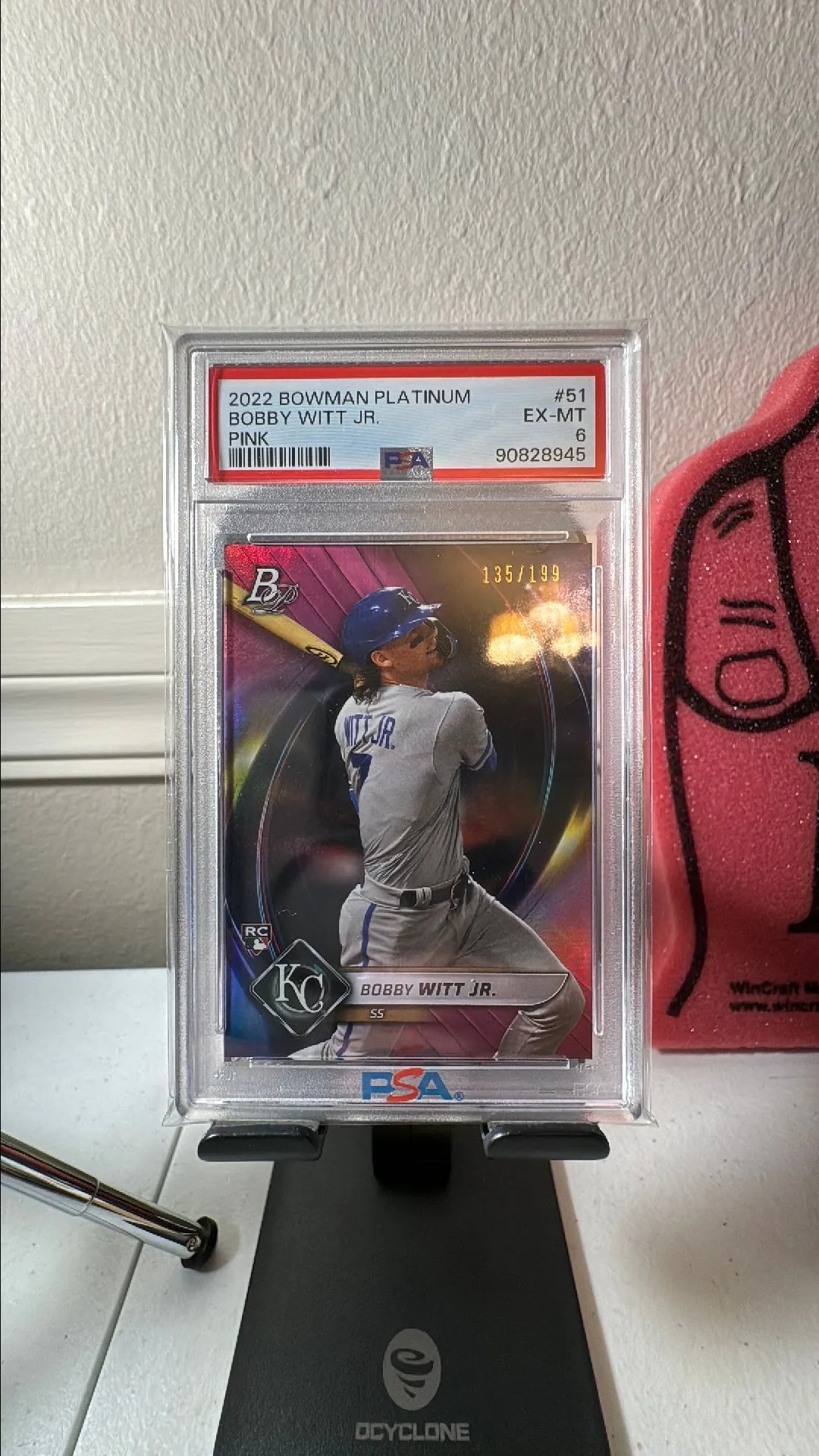 Product image for 2022 Bowman Platinum Bobby Witt Jr. 51 Pink PSA EX-MT 6