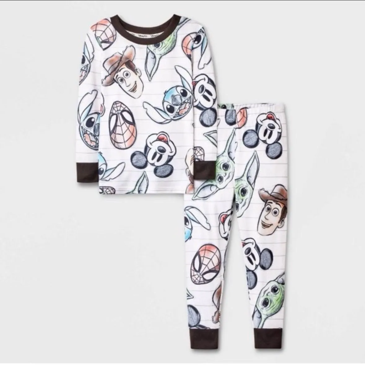 Product image for Baby / Toddler Size 18 Months Disney 100 Character Mash Up 2pc Pajama Set
