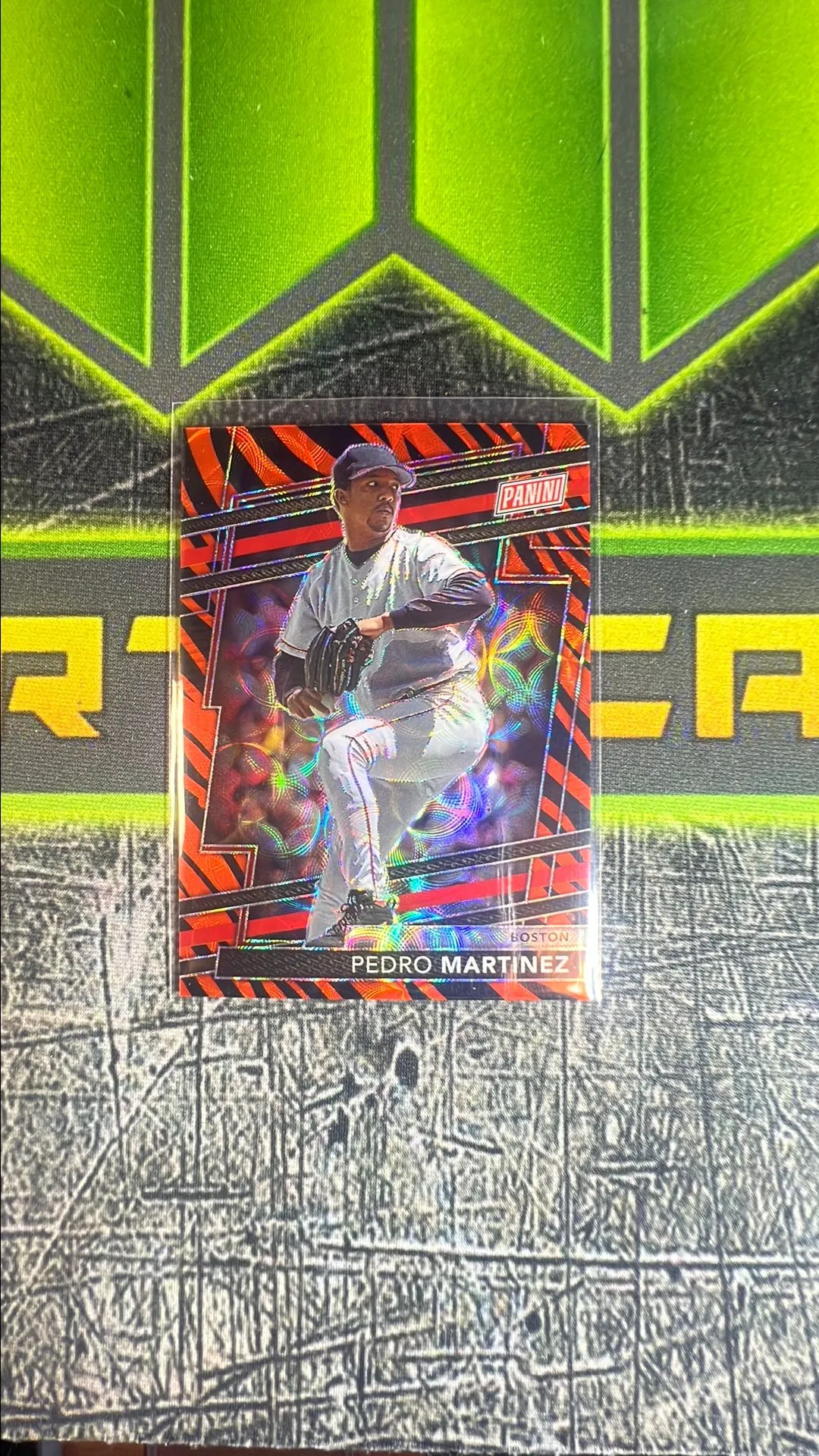 Product image for 2024 Panini The National VIP Pedro Martinez Tiger Stripe Prizm SSP Rare Boston Redsox