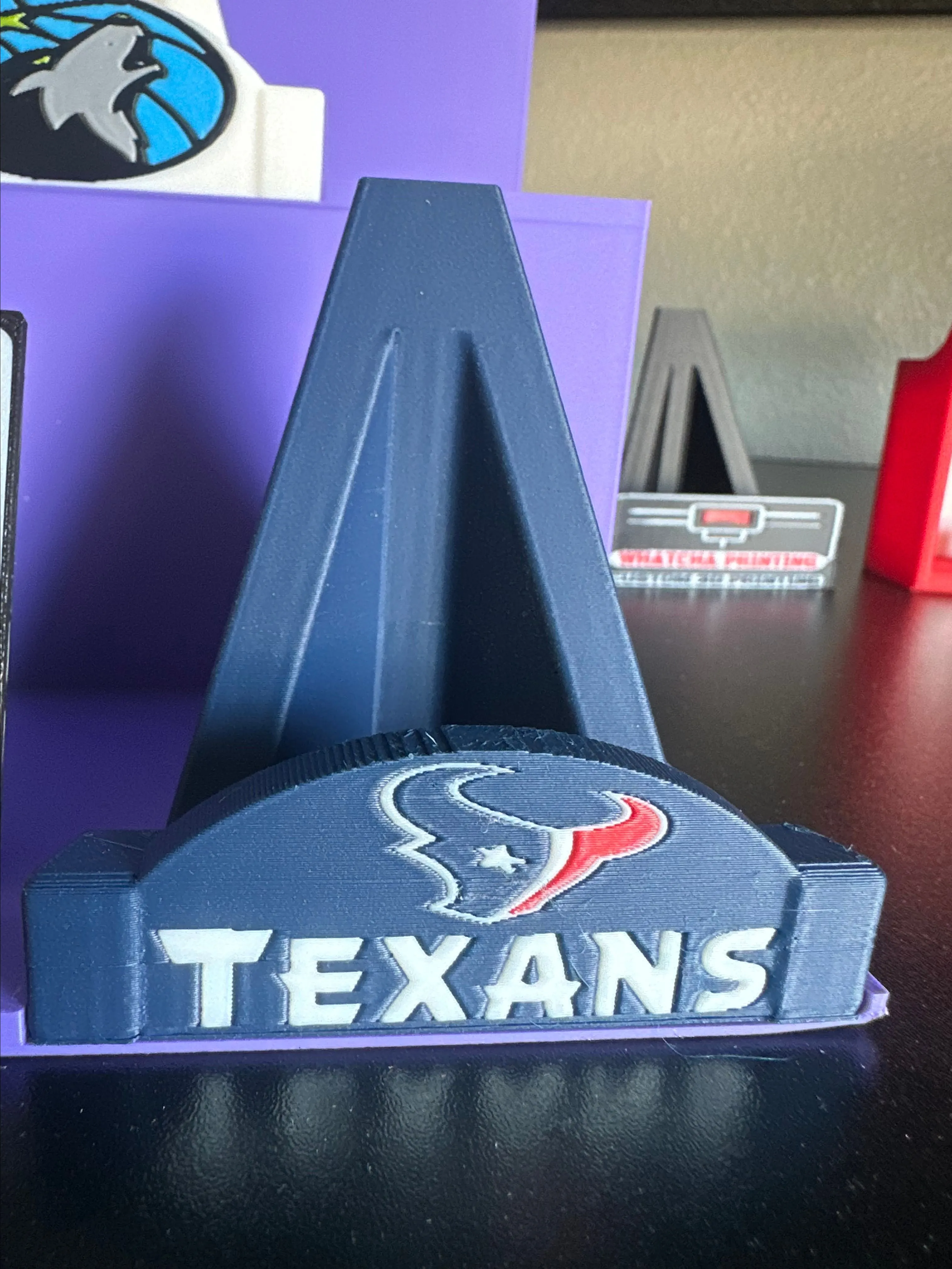 Product image for 3D printed Houston Texans stand - blue