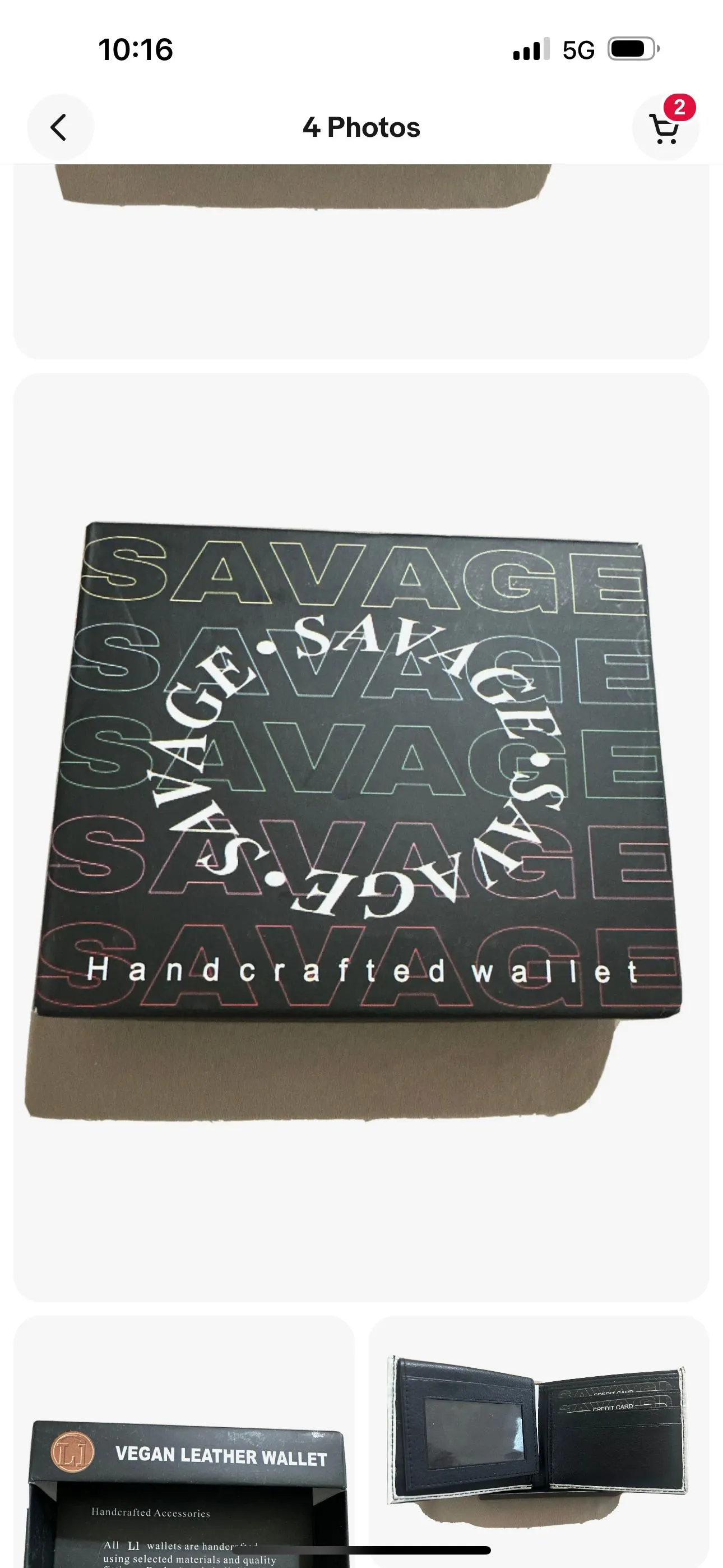 Product image for Savage Print Bi-Fold Vegan Leather Men's Giftbox New.