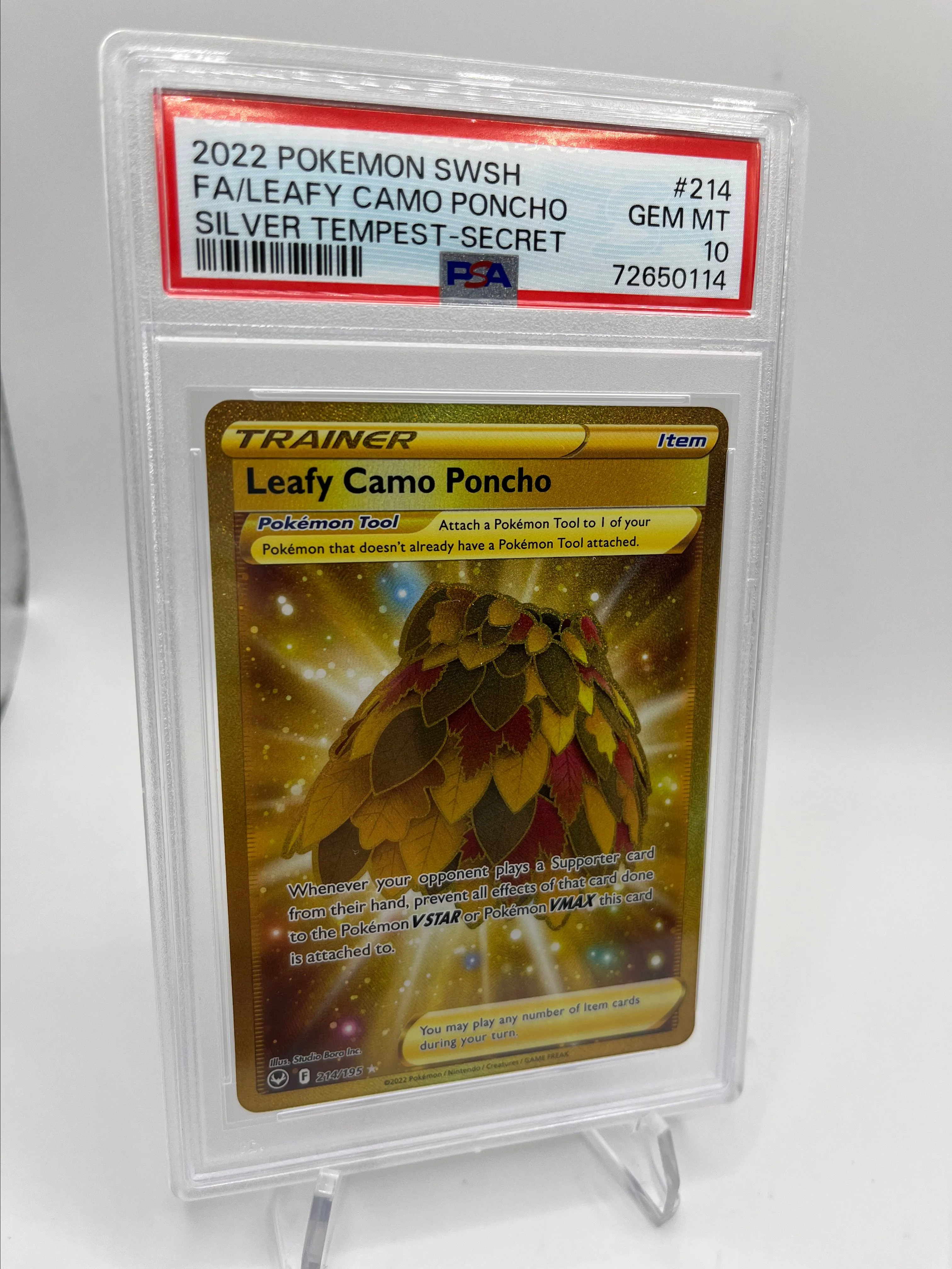Psa 10 2022 silver tempest leafy camo poncho gold #214