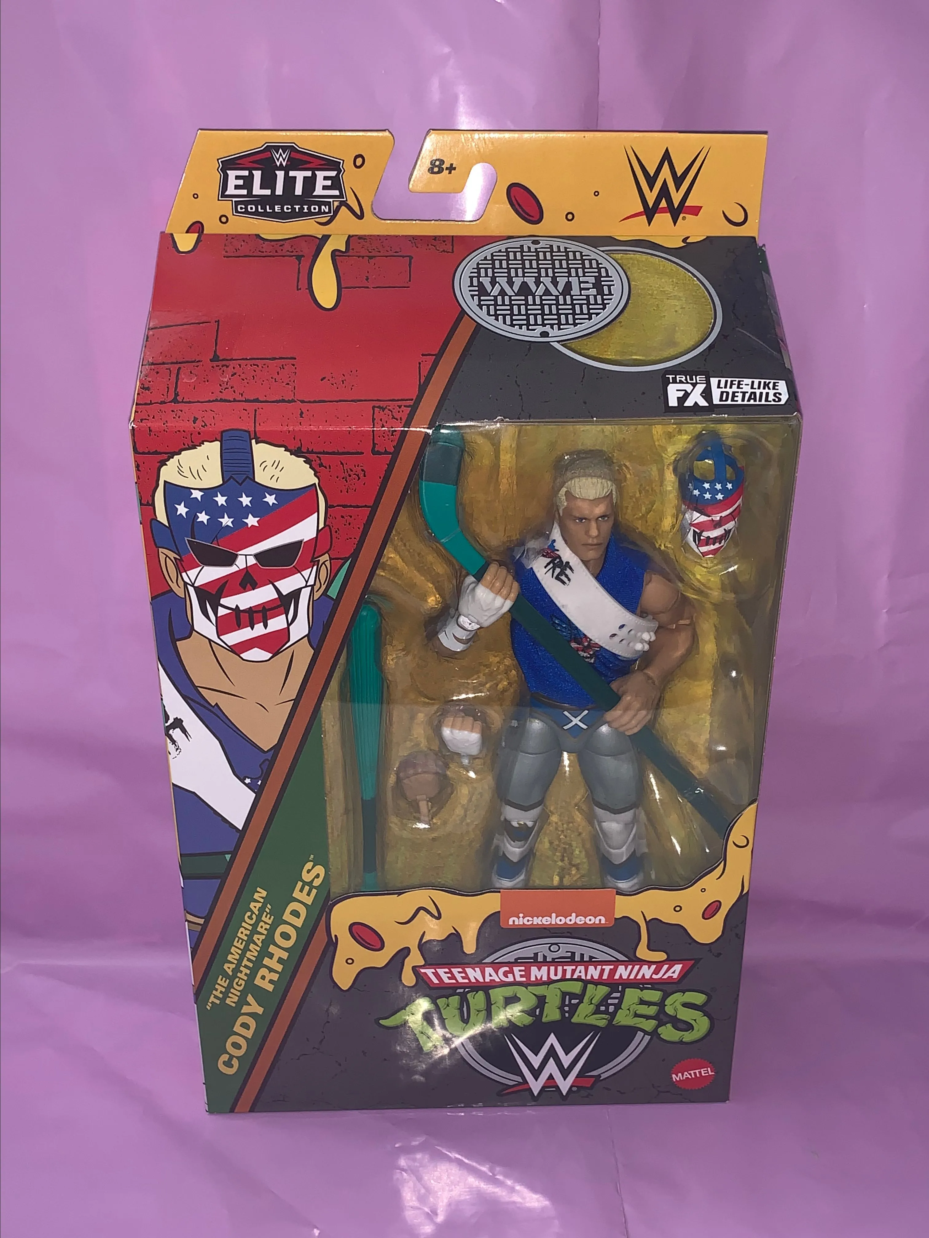 Product image for WWE CODY RHODES TMNT Elite Figure Mattel Exclusive Nickelodeon