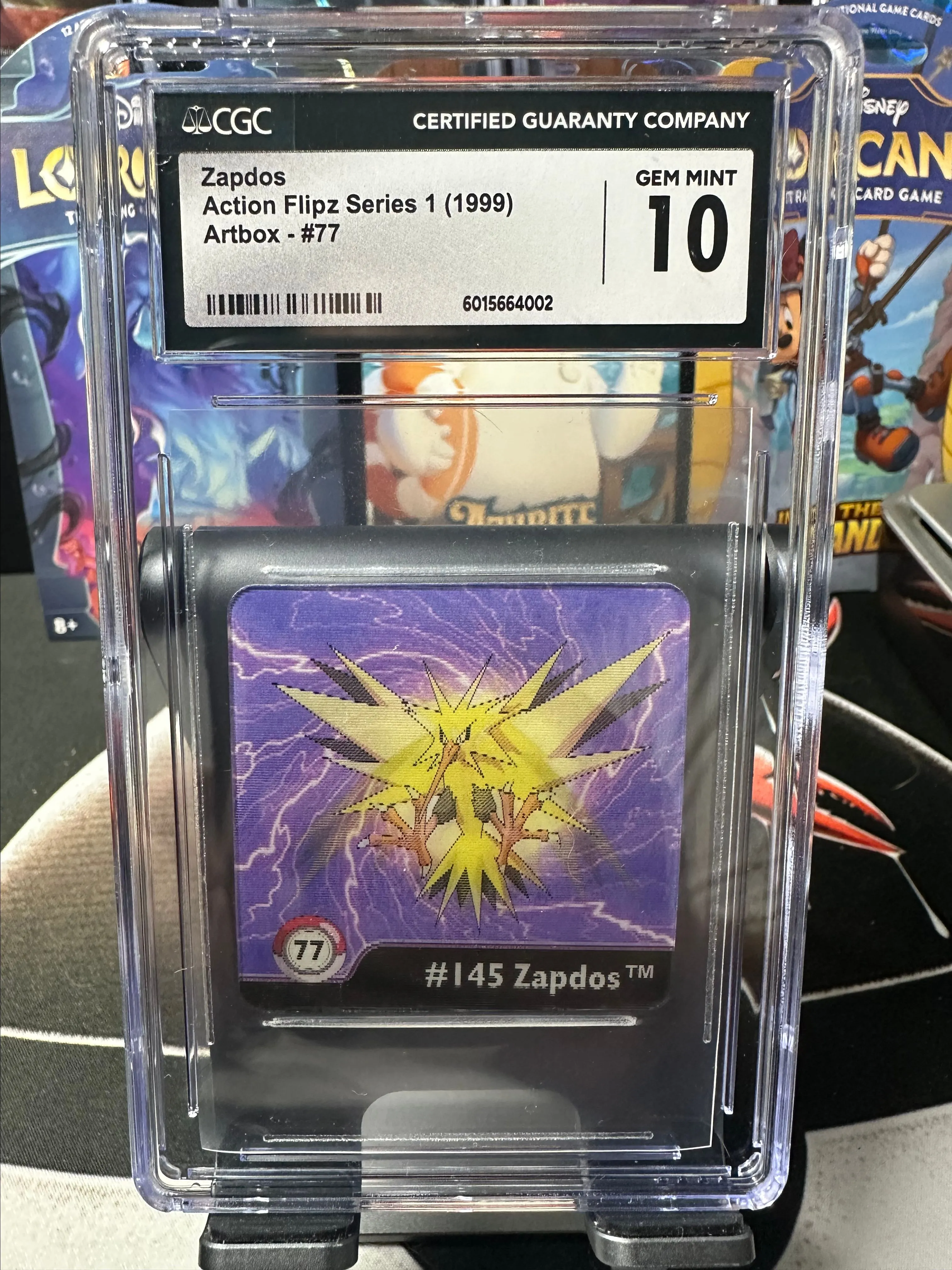 Product image for Zapdos #77 - 1999 Artbox Action Flipz Series 1 - CGC Gem Mint 10