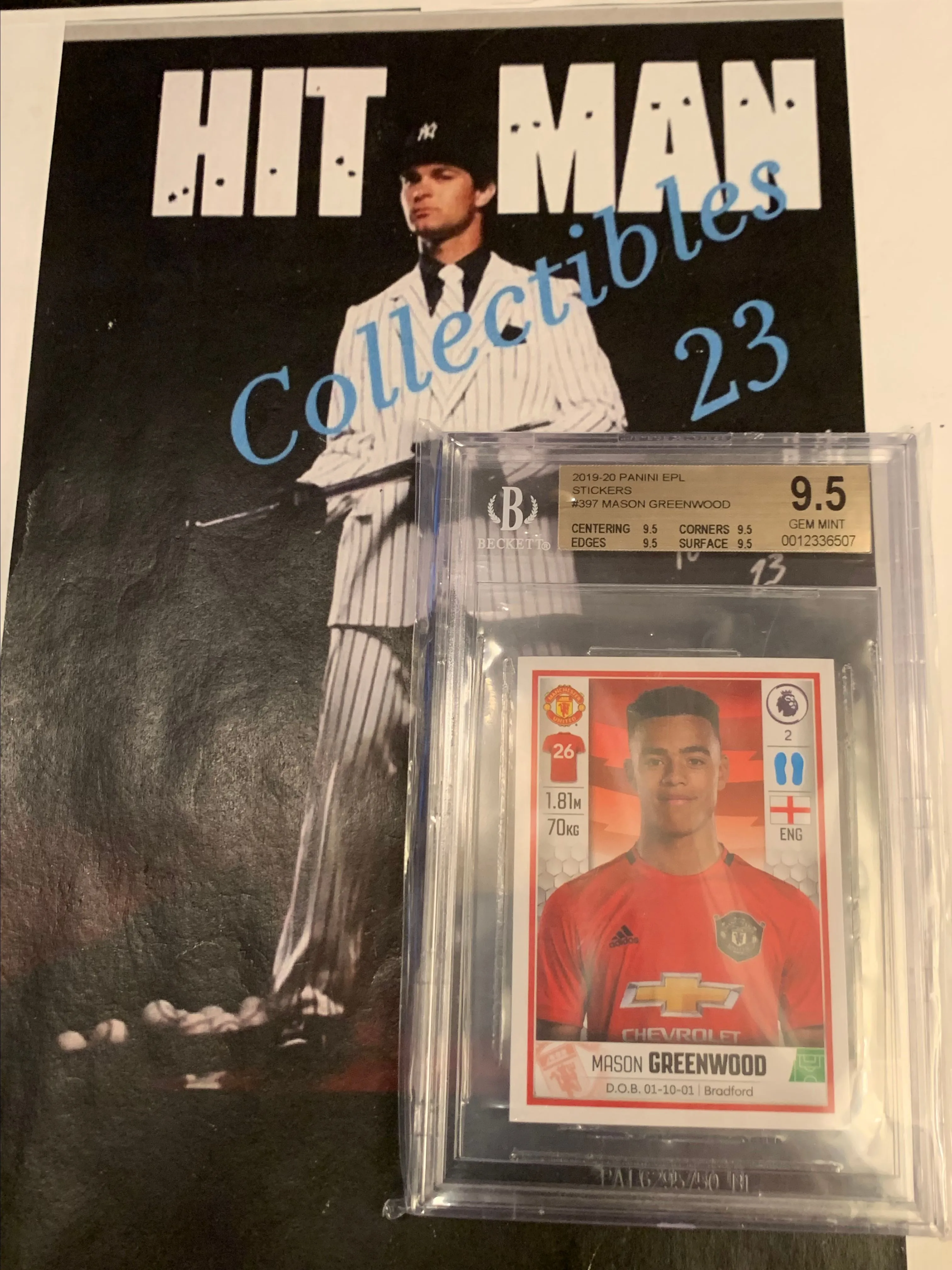 Product image for SOCCER - SLAB - 2019-20 Panini EPL Stickers Mason Greenwood BGS 9.5