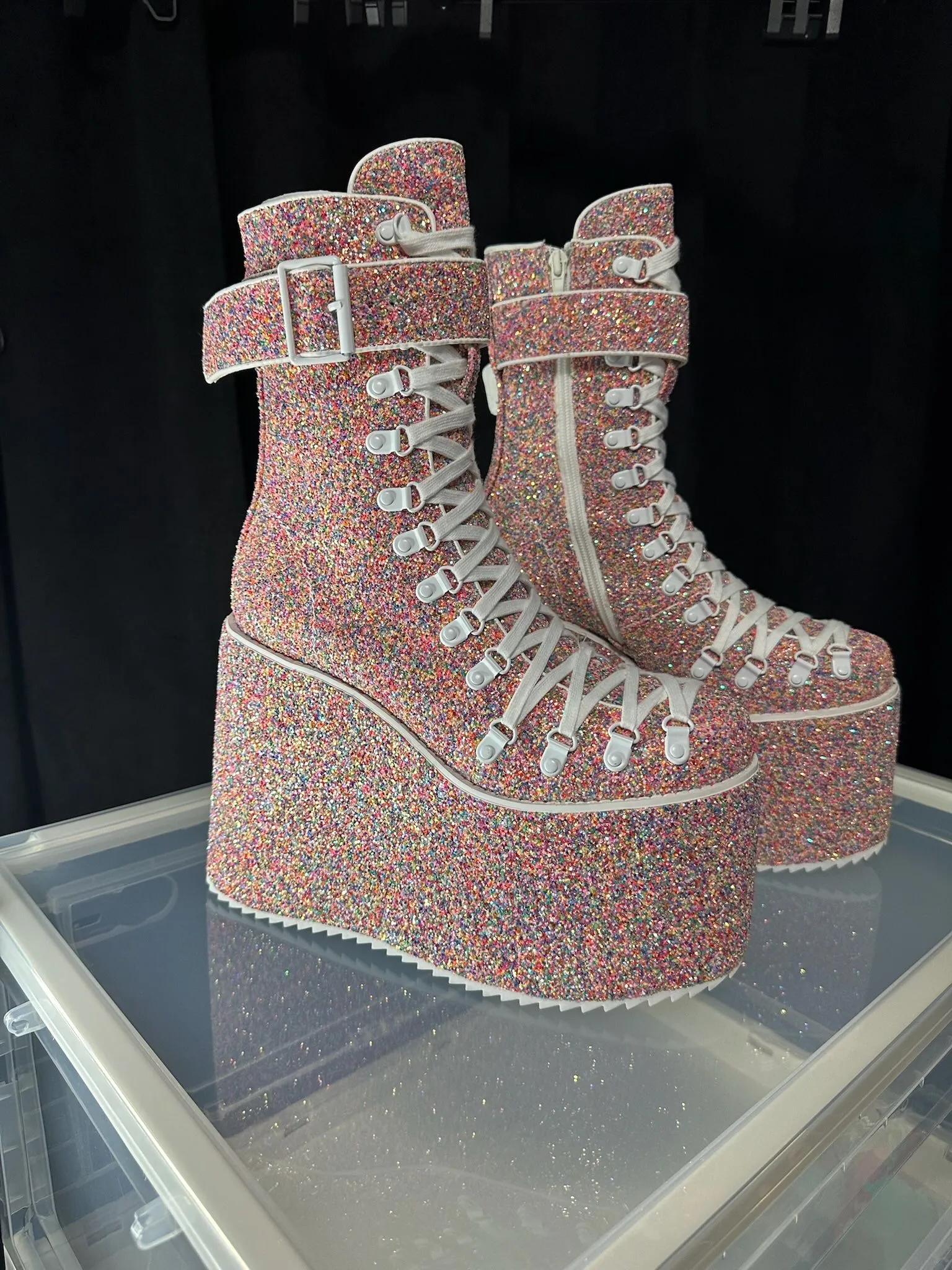 Product image for CLUB EXX SUGAR COATED TRAITOR BOOTS CONFETTI - SIZE 10