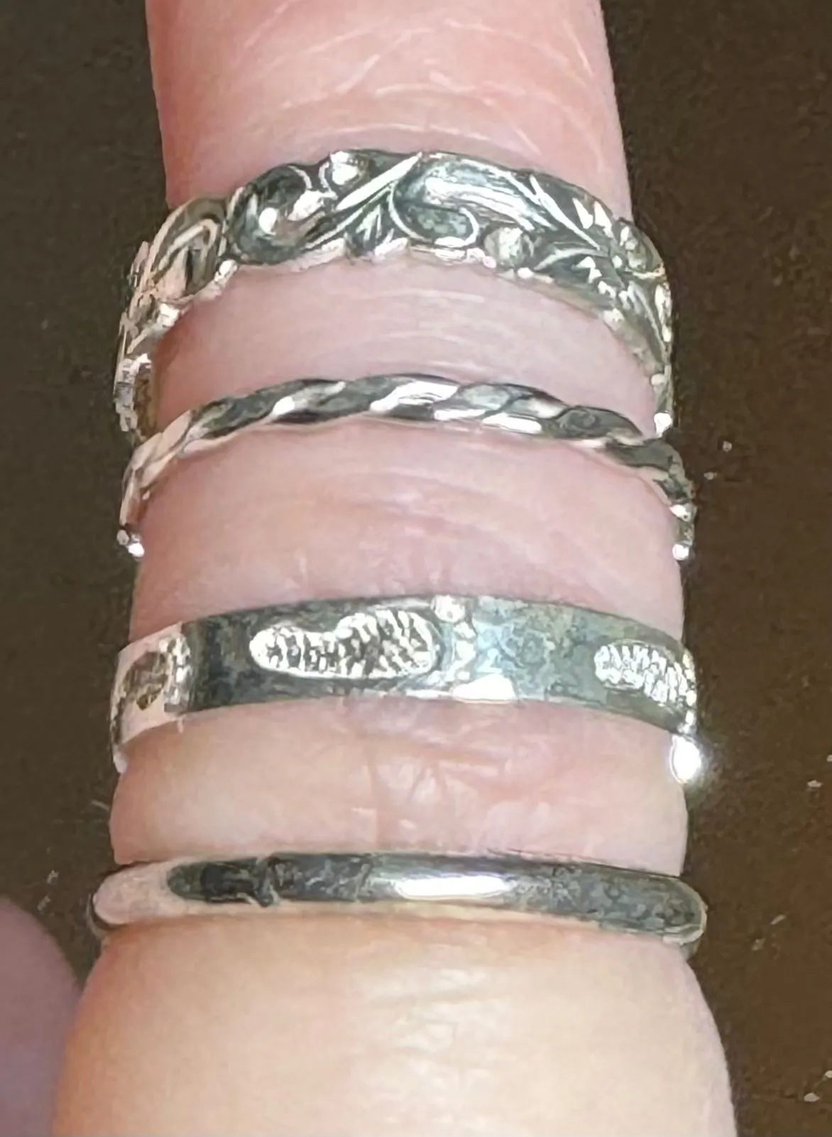 Product image for Lot of 4 rings real 925 size 5-ish