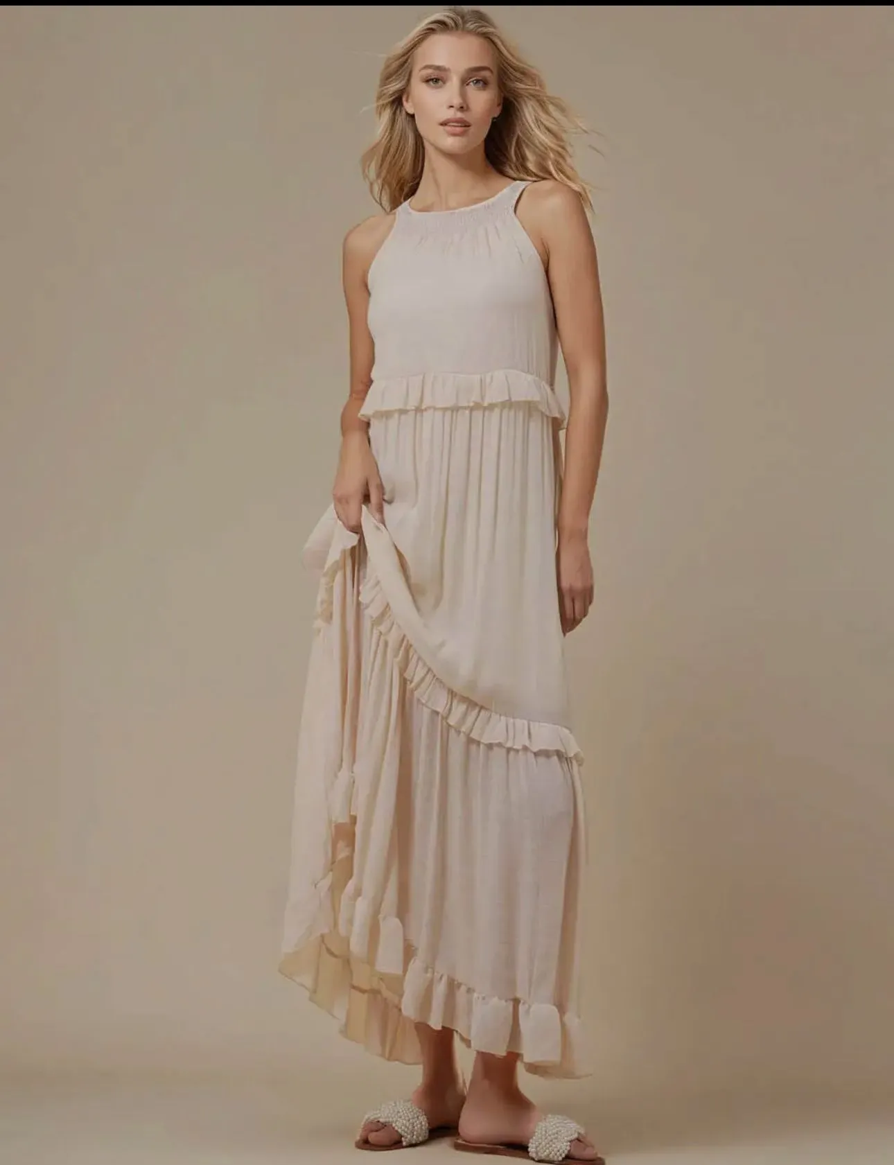 W102. Boho Tiered Maxi Dress  Whatnot: Shop, Sell, Connect