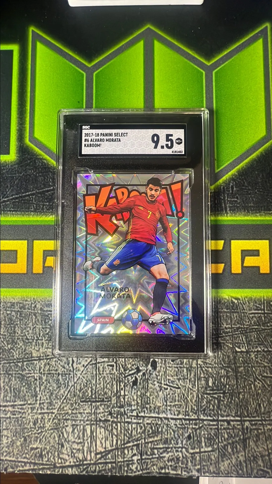 Product image for 2017-18 Panini Select Alvaro Morata Kaboom! Refractor Spain