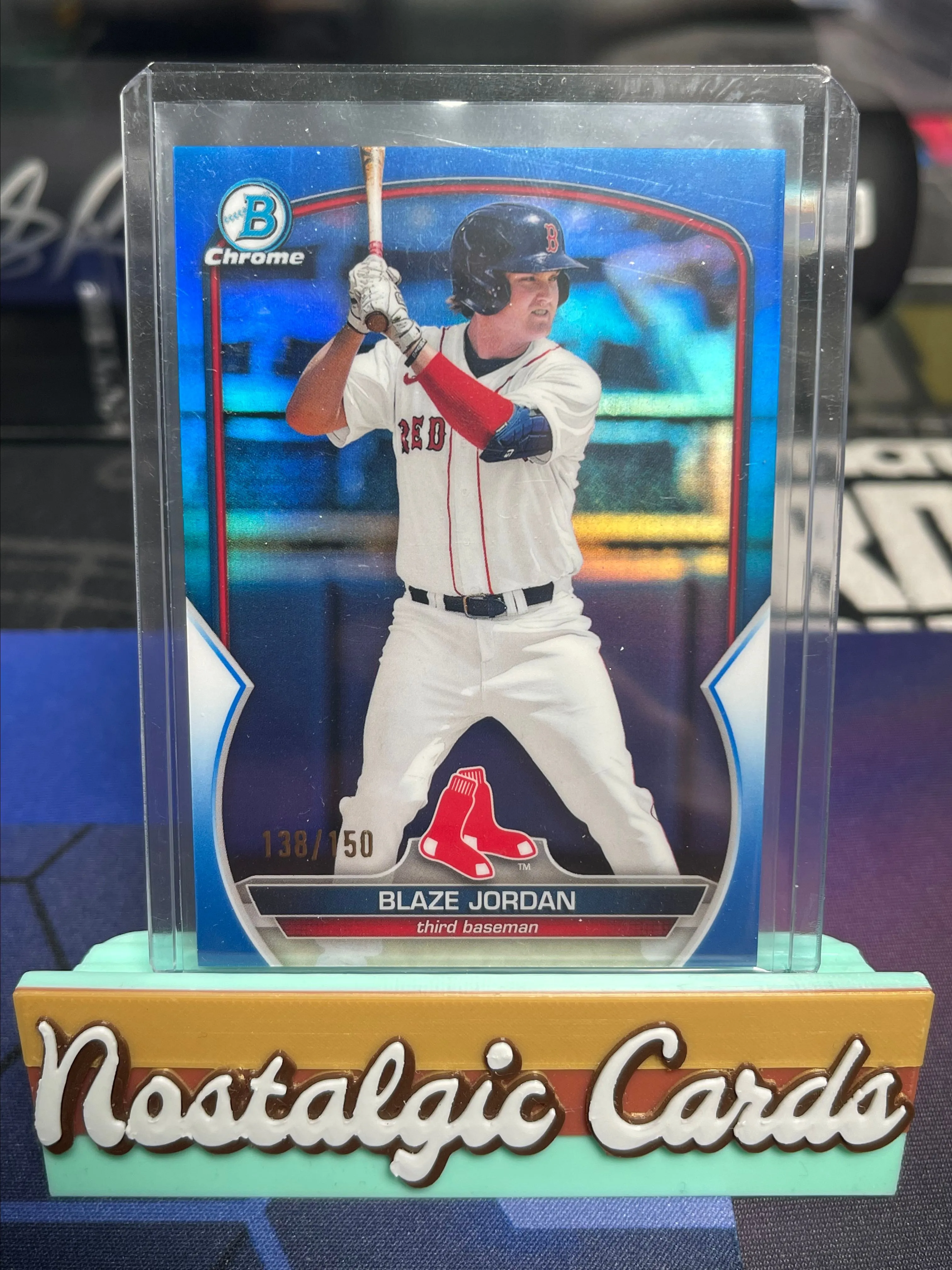 Product image for Blaze Jordan 2023 Bowman Chrome <138/150 True Blue Refractor> BOS Red Sox