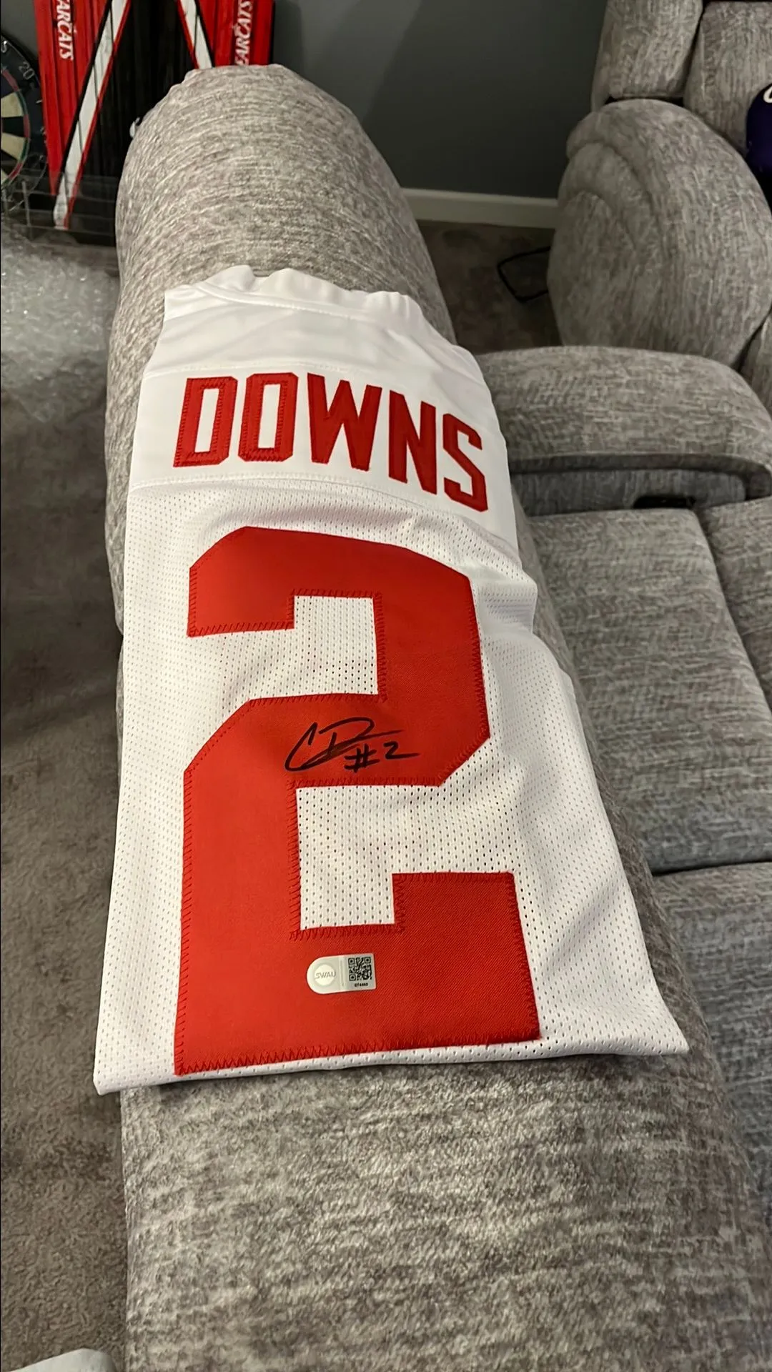 Product image for Caleb Downs - Ohio State Buckeyes Autographed Jersey (SWAU #S74460) - Football / College