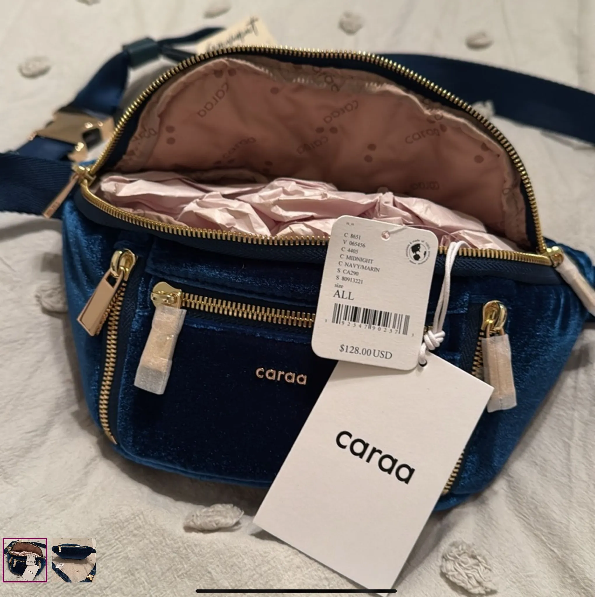 Product image for Caraa Blue Velvet bum bag