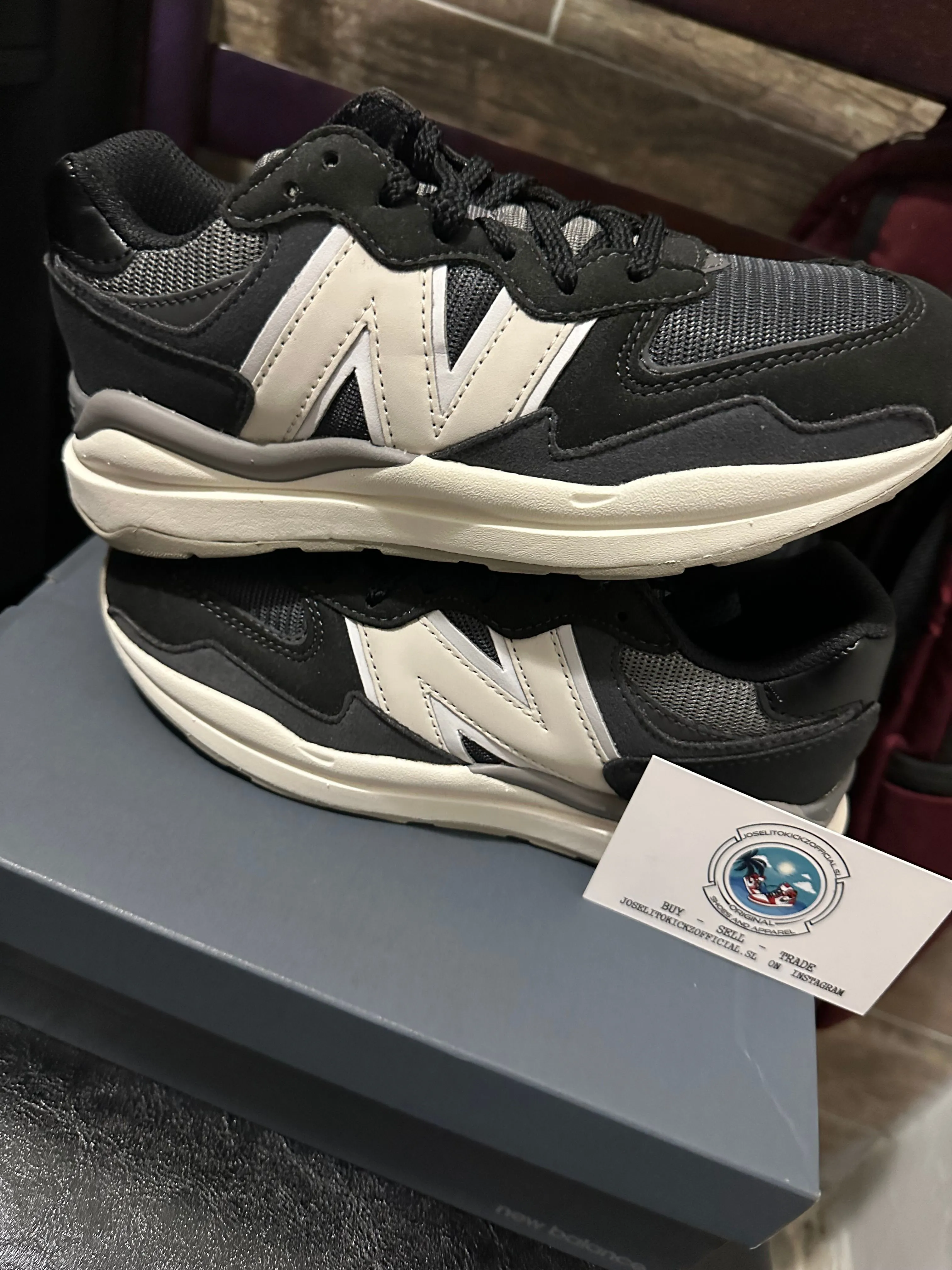 Product image for New Balance 57/40 Little Kid ‘Black Moonbeam’ Size 3Y