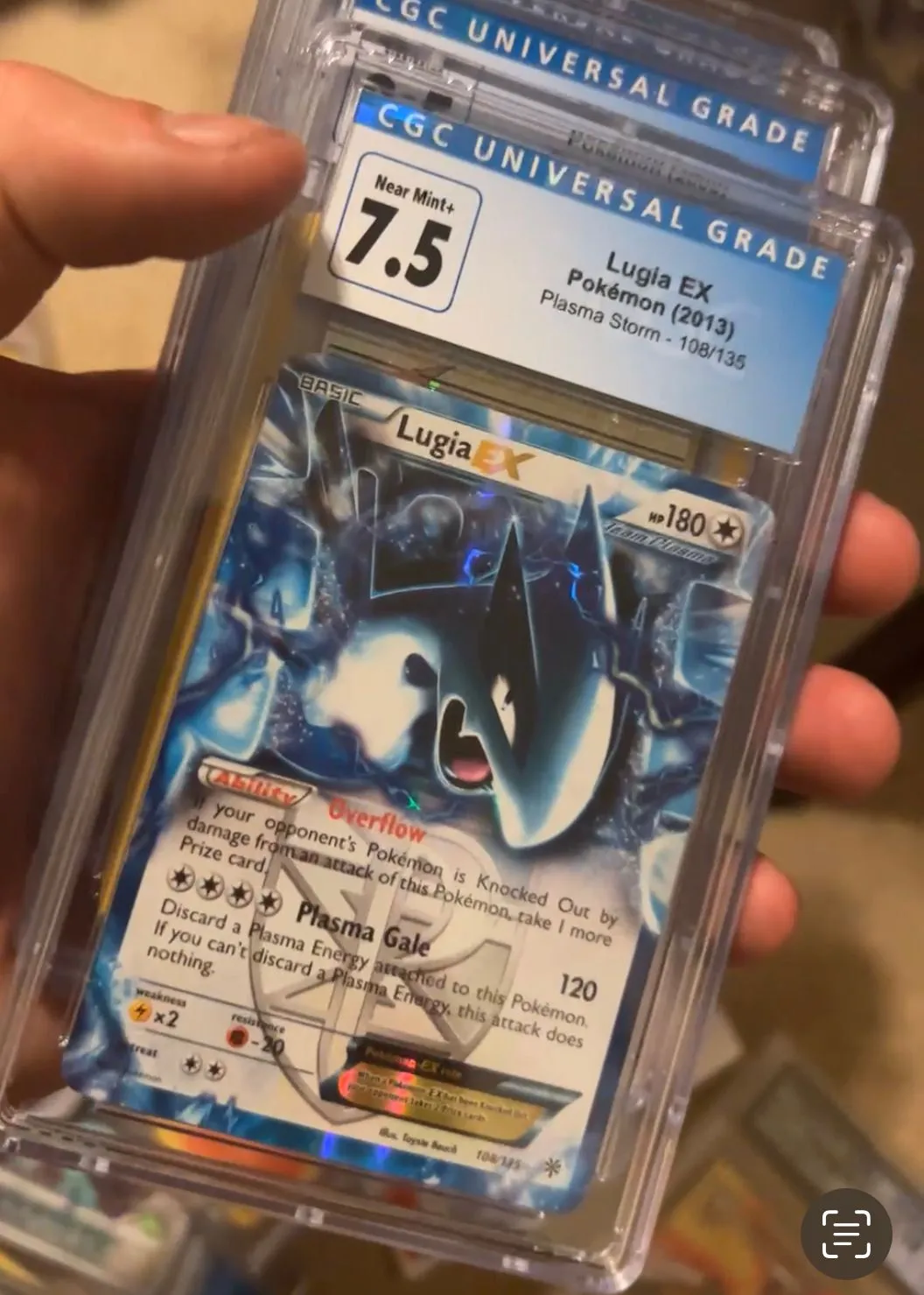 Product image for Lugia EX 108/135 plasma storm graded CGC 7.5