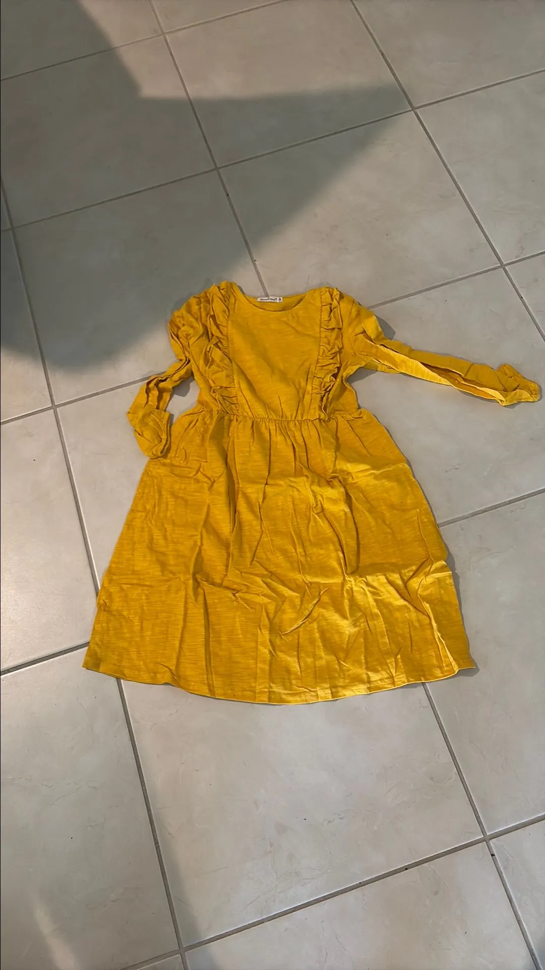 Product image for NWT girls sz 11/12 yellow ruffle dress