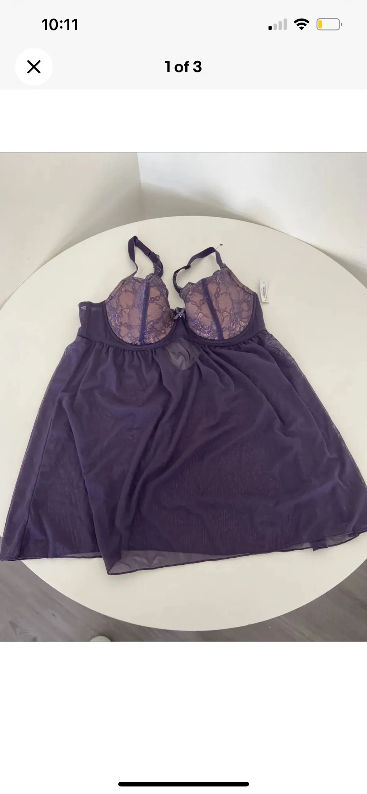 Product image for NWT Adore Me Purple Lace Baby Doll Bustier Lingerie Dress Size 40D