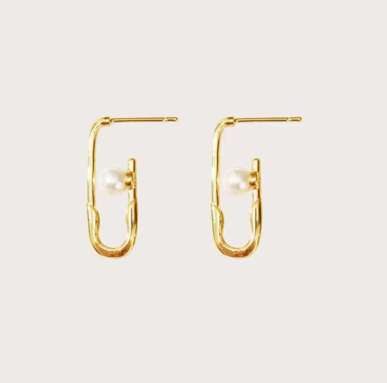 Product image for Cute Pin Gold Pearl Women's Earrings By North Jewelry