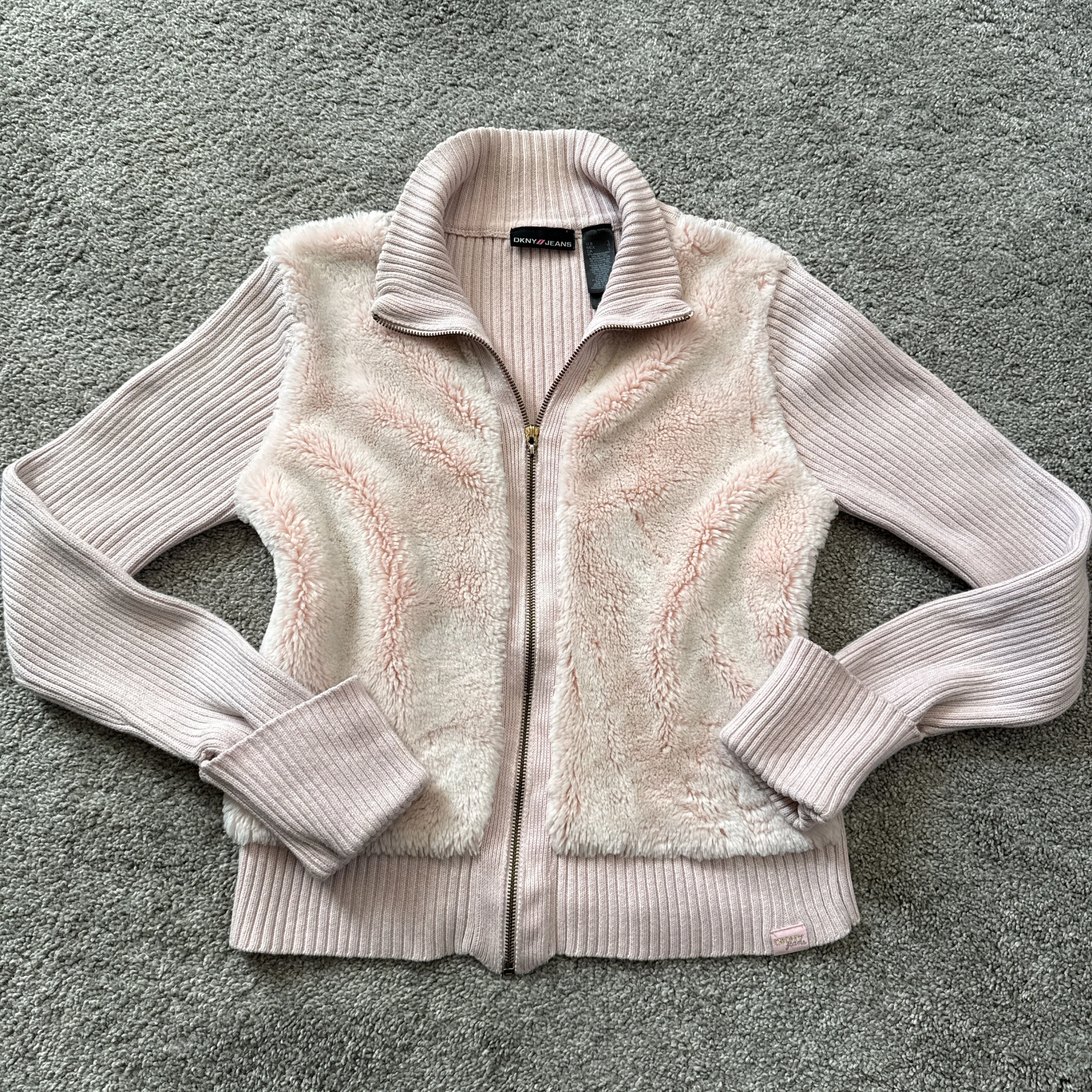 Product image for Light pink fuzzy zip up