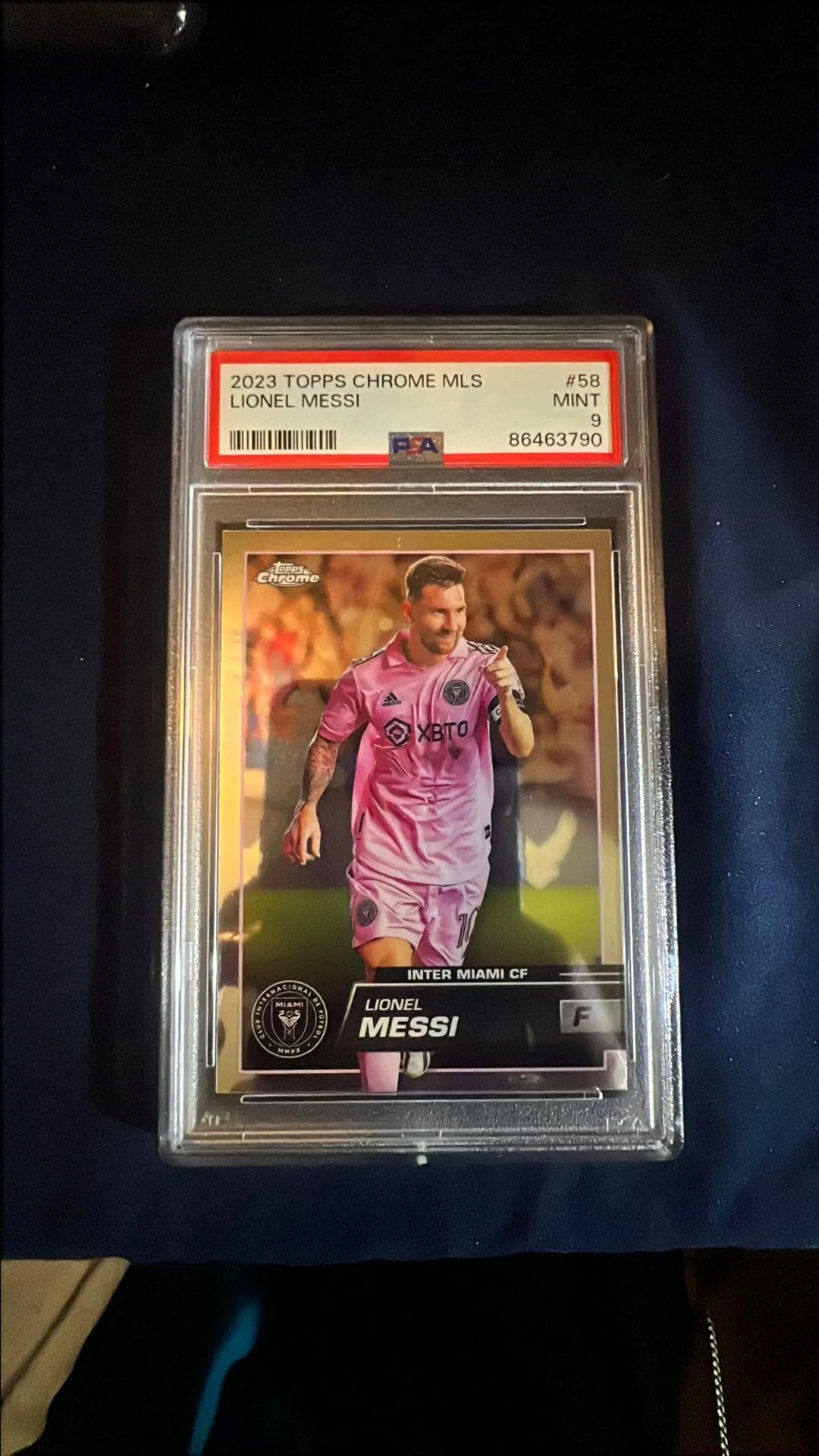 Product image for 2023 Topps Chrome Mls Lionel Messi  PSA MINT 9