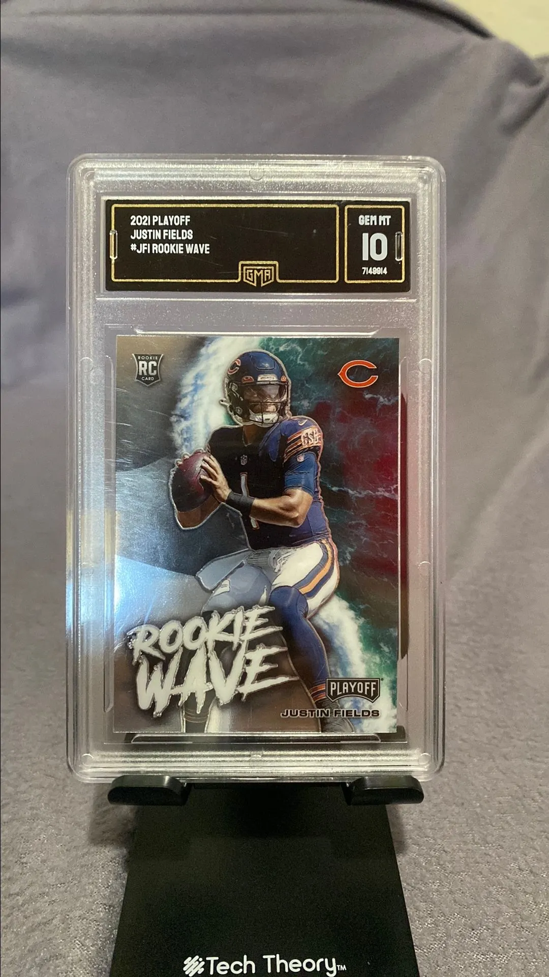 Product image for 2021 panini playoff Justin fields rookie wave gem mt 10