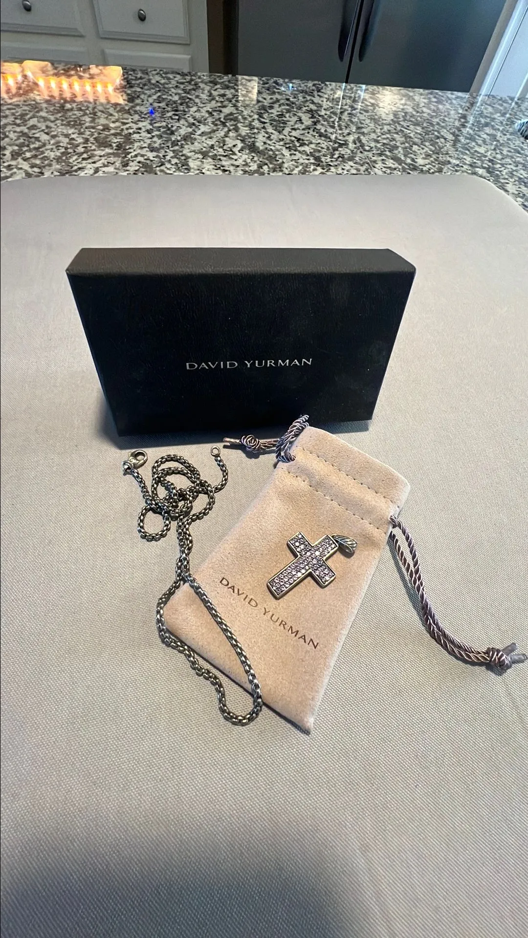 Product image for David Yurman Cross Pendant w/ Pave Diamonds - Sterling Silver